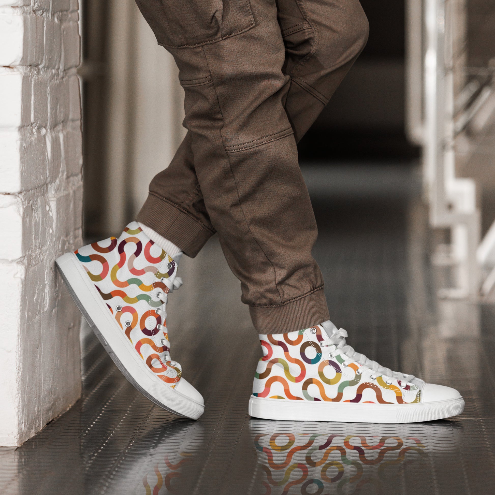 "The Colorful Trail" Men’s High Top Canvas