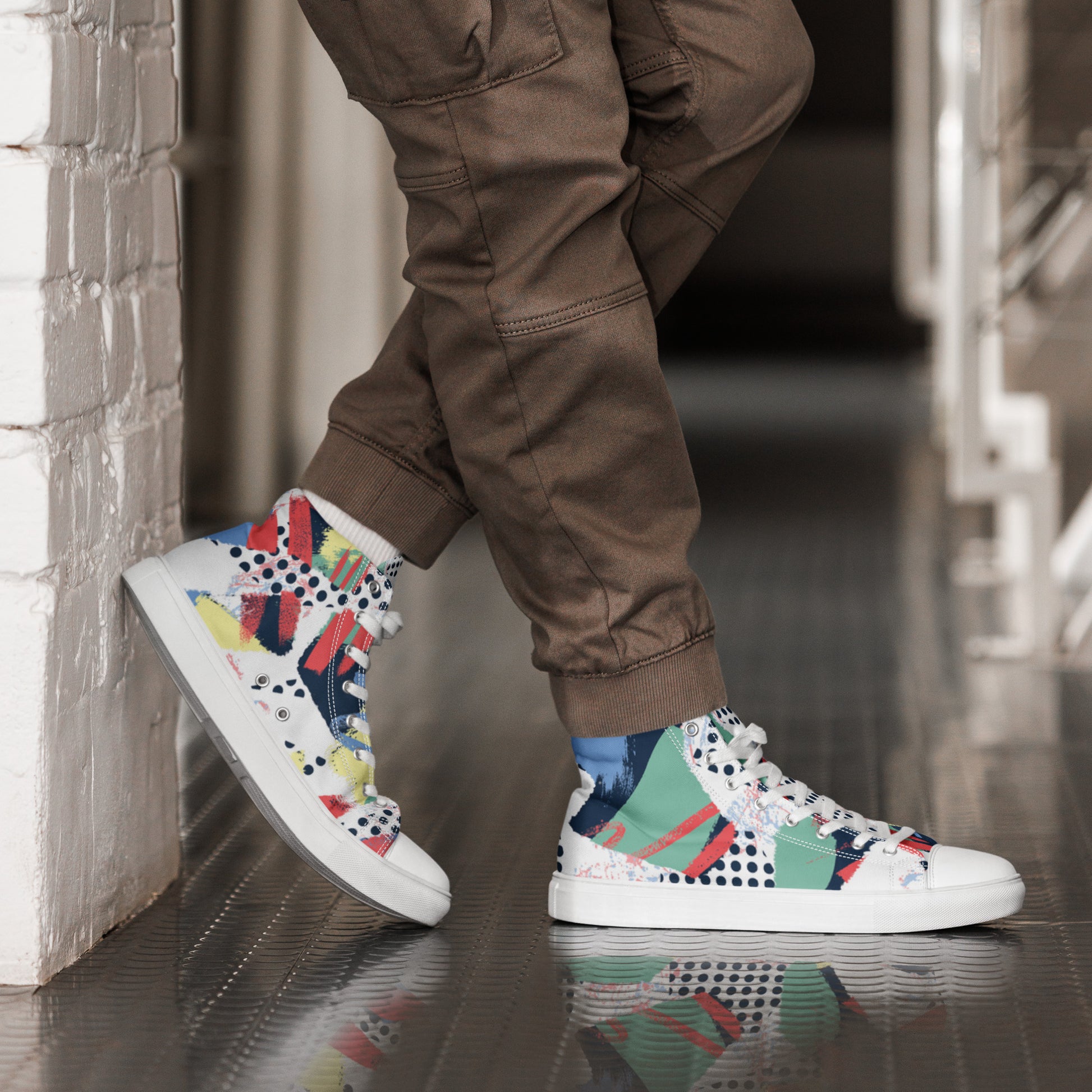 "The Maze" Men’s High top Canvas