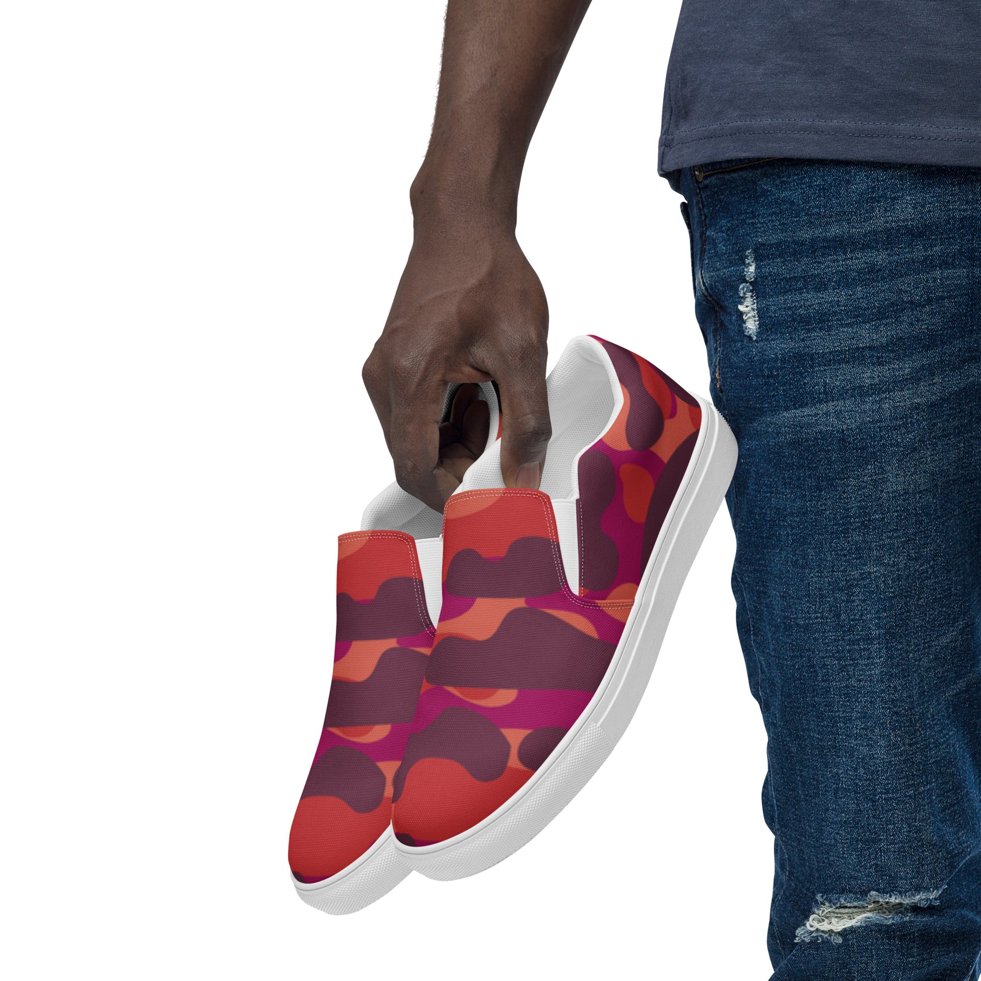 "Red Camouflage" Men’s Slip-on Canvas