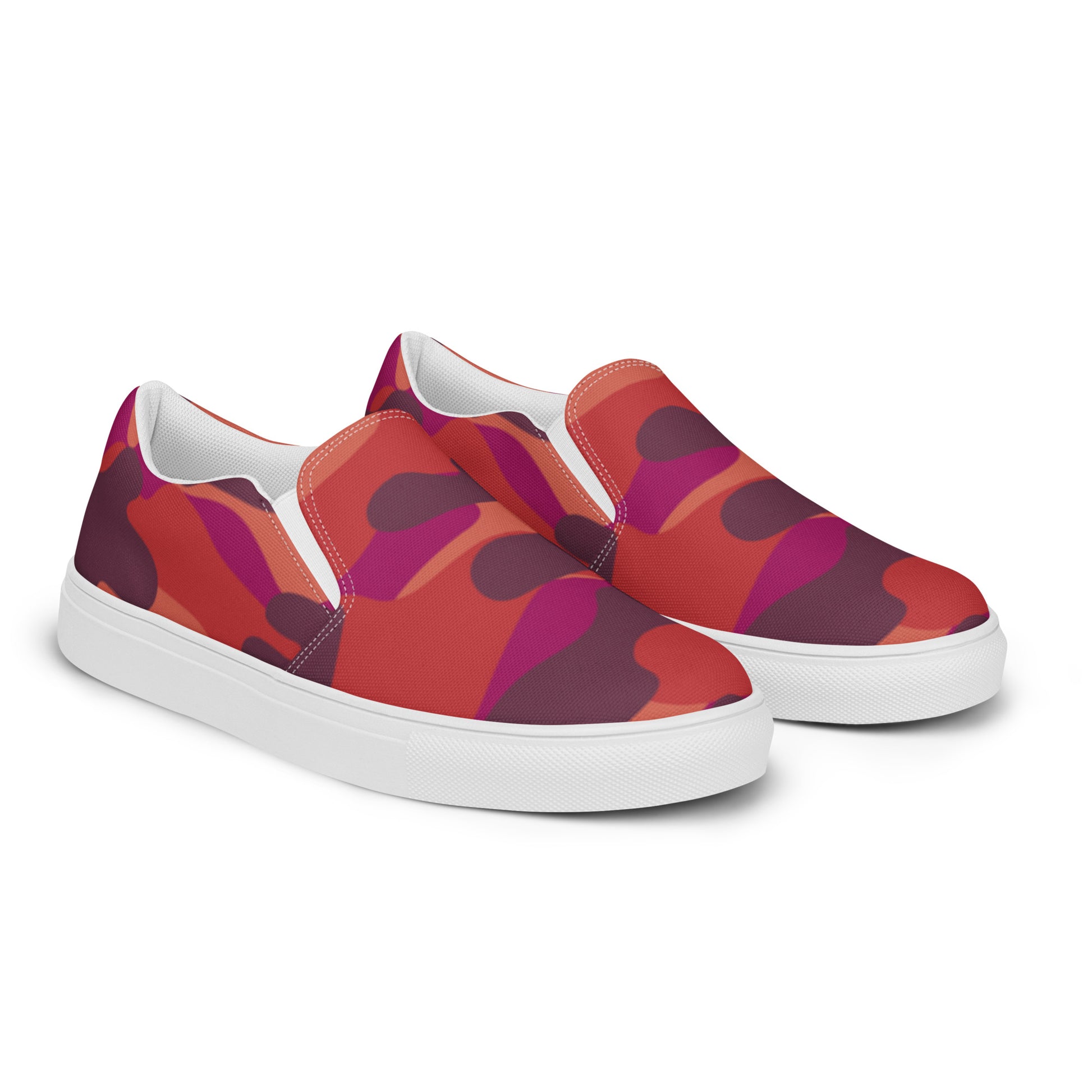 "Red Camouflage" Men’s Slip-on Canvas