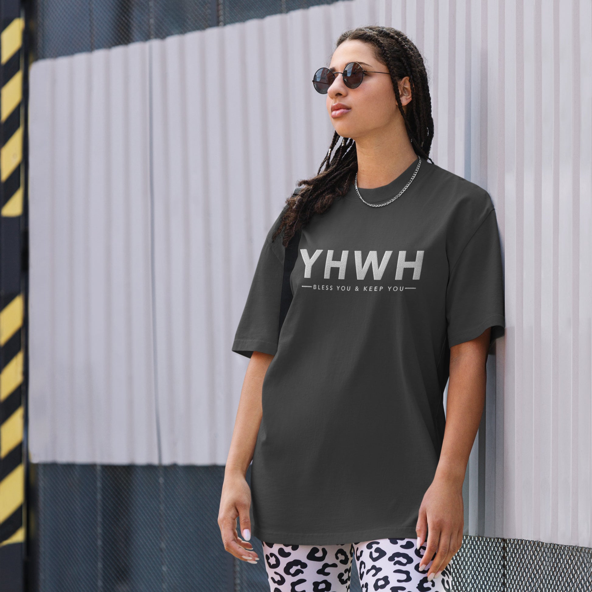 "YHWH" Embroidered Oversized T-shirt