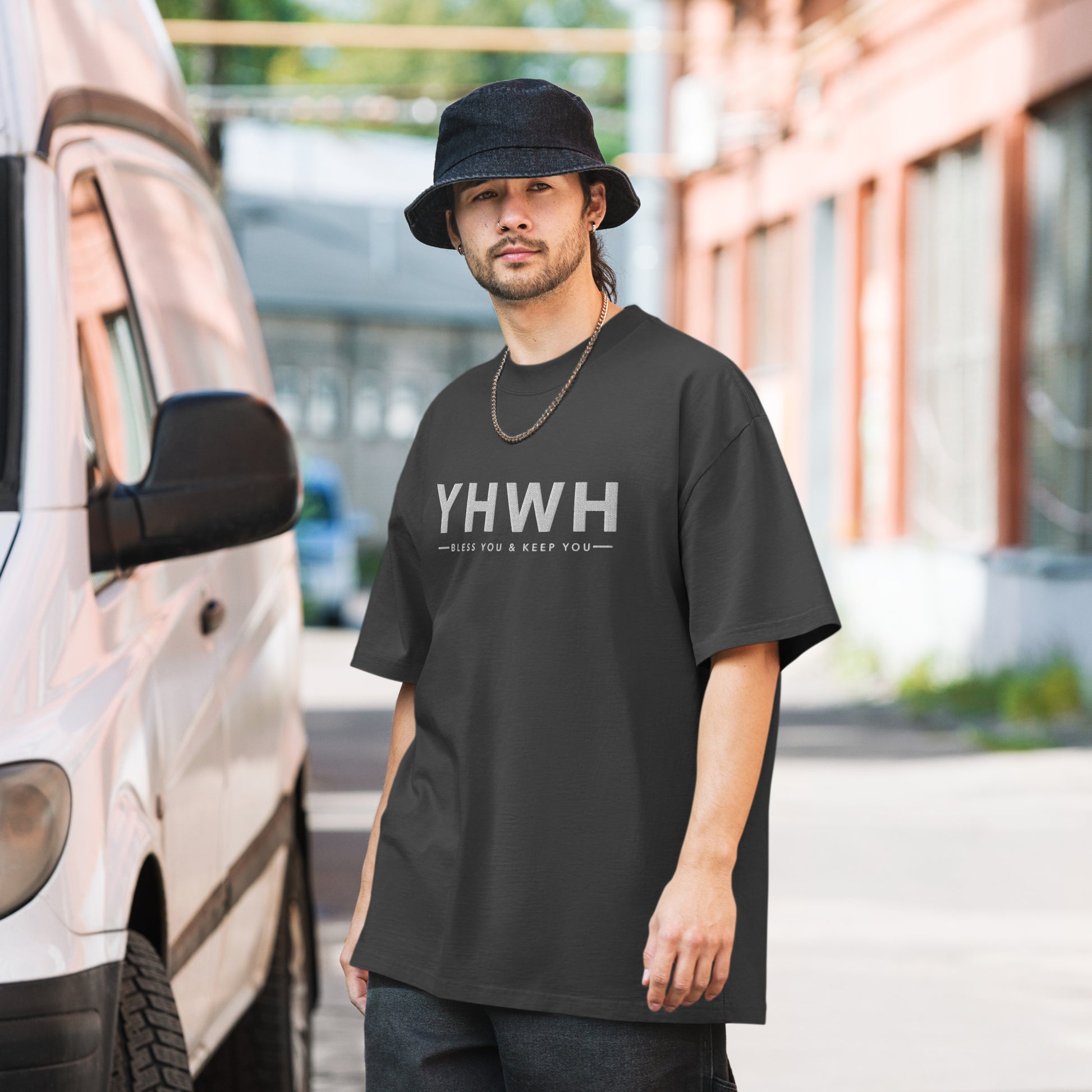 "YHWH" Embroidered Oversized T-shirt