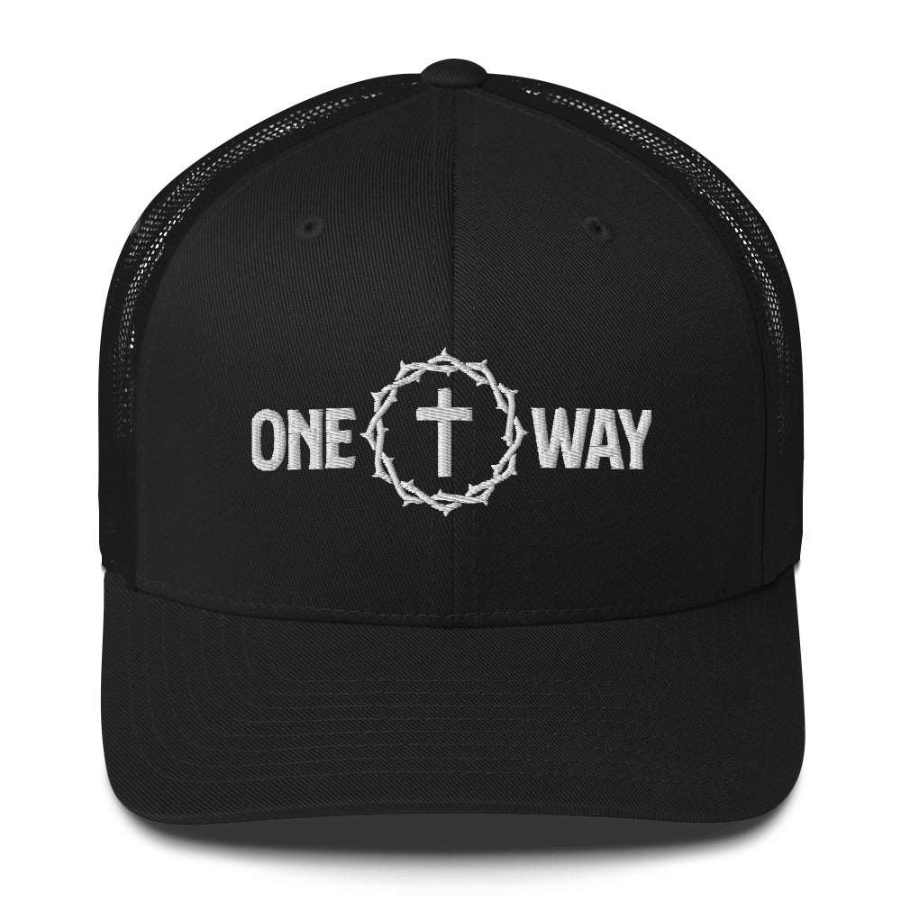 One Way Christian Embroidered Trucker Cap