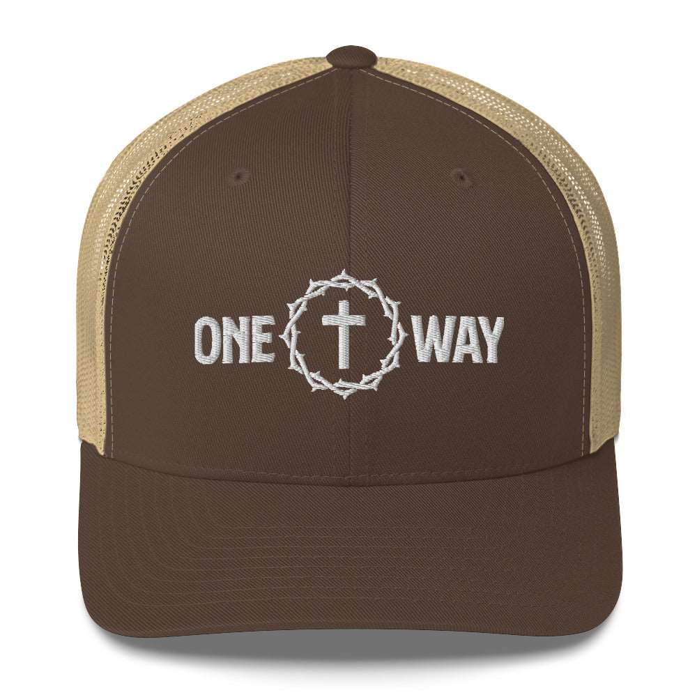 One Way Christian Embroidered Trucker Cap