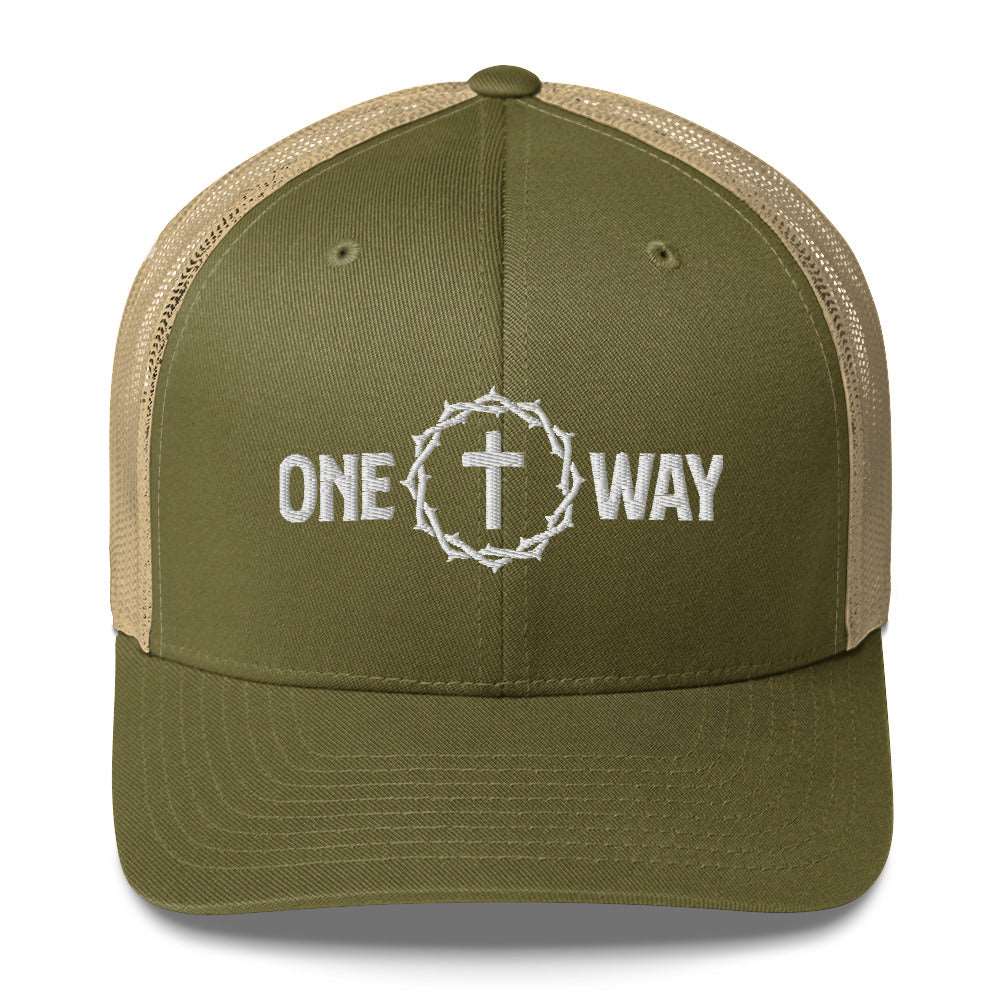 One Way Christian Embroidered Trucker Cap