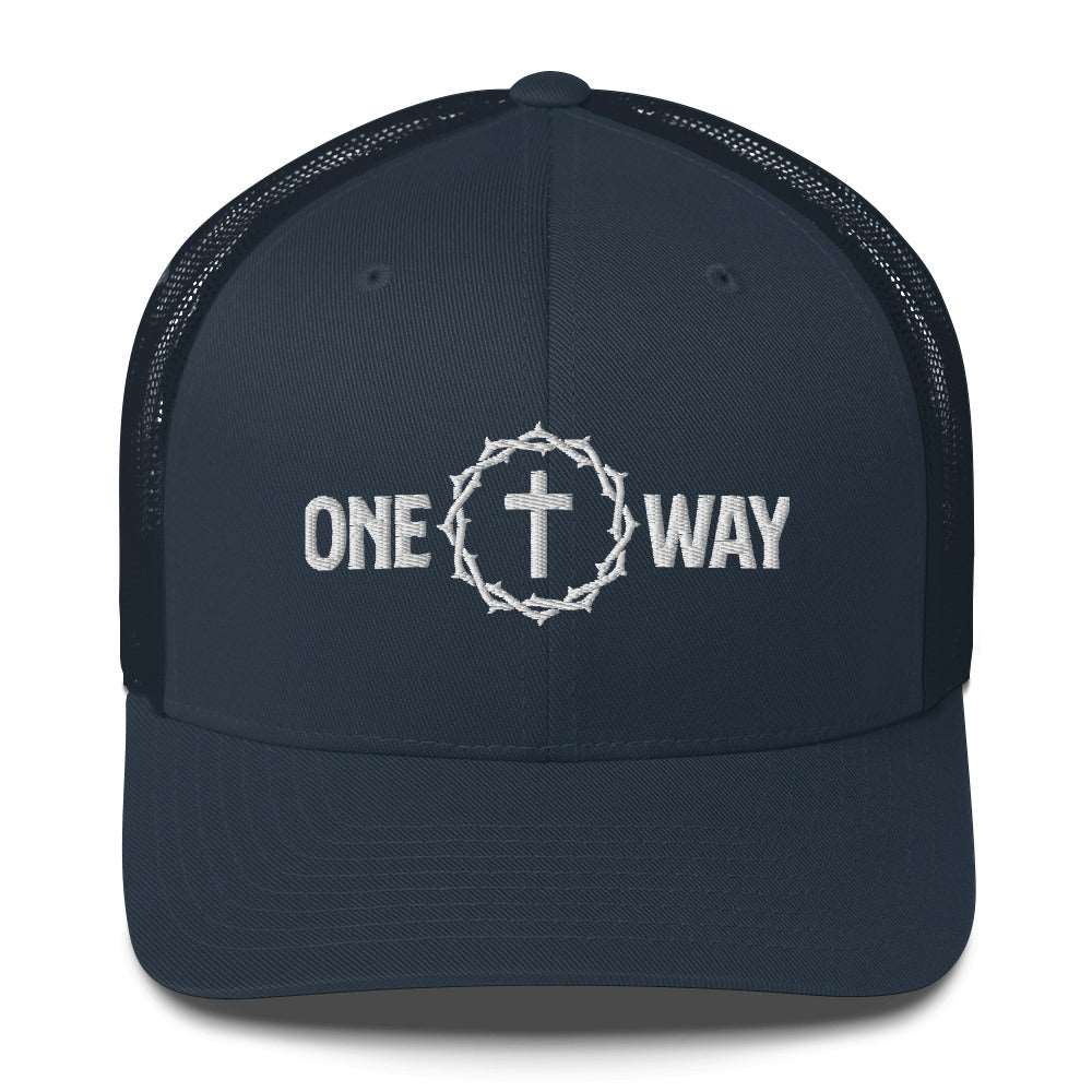 One Way Christian Embroidered Trucker Cap