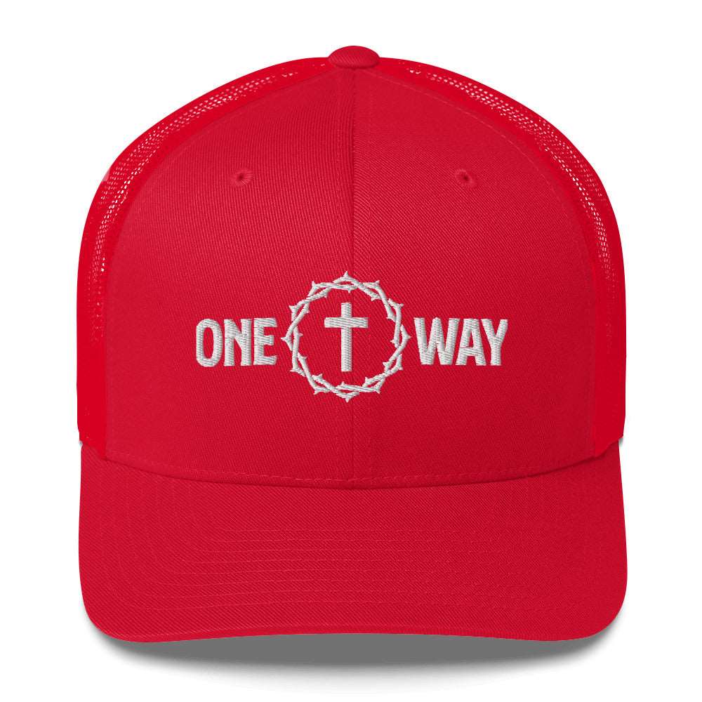 One Way Christian Embroidered Trucker Cap