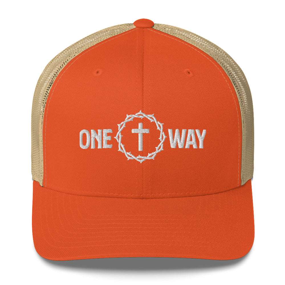 One Way Christian Embroidered Trucker Cap