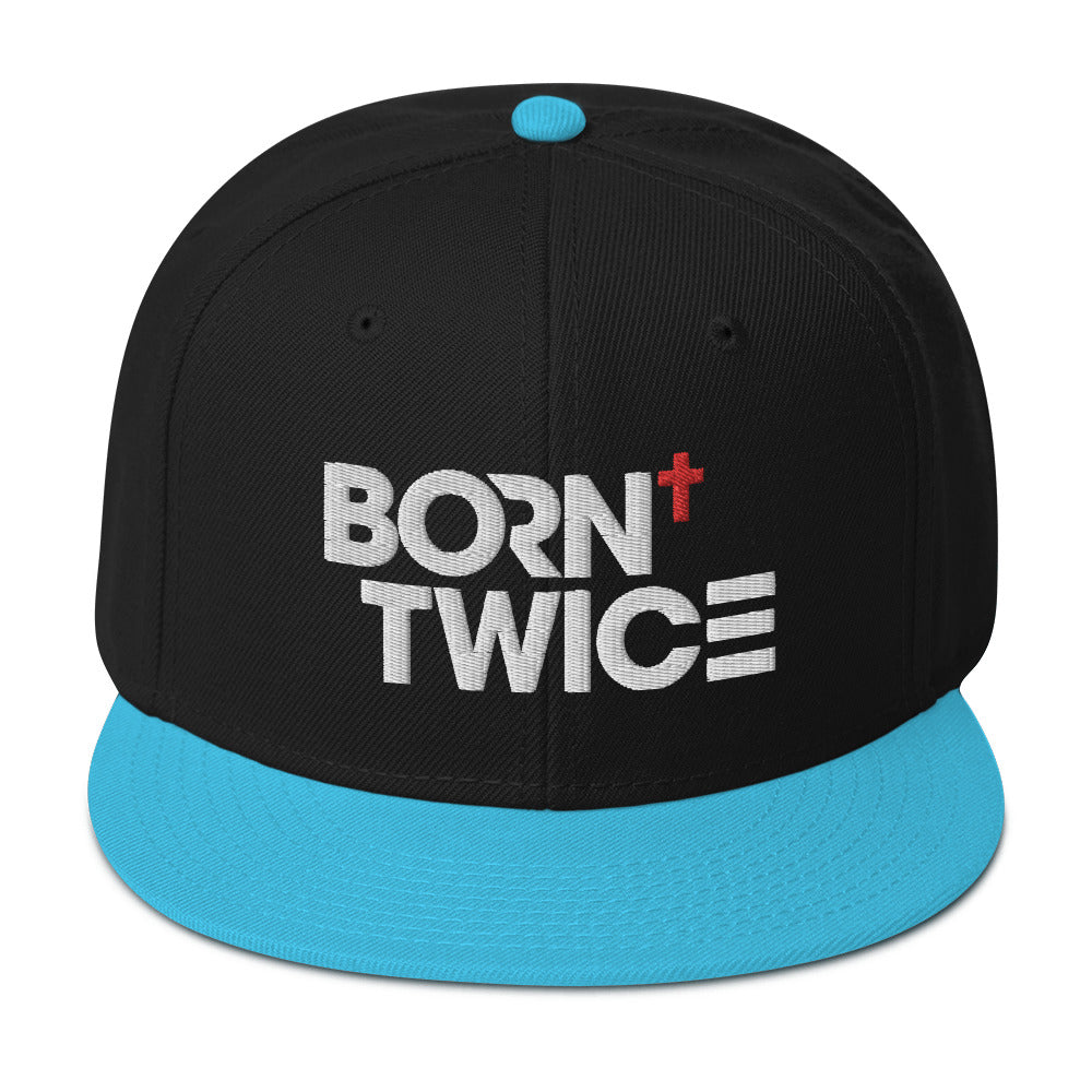 "Born Twice" Descriptive Edition Embroidered Snapback Hat