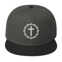 Image of Crown and Cross Embroidered Snapback Hat