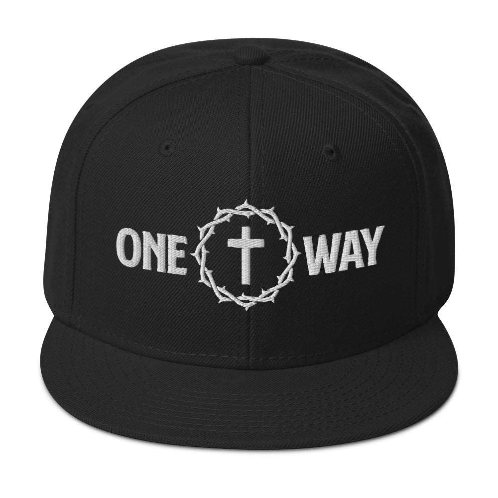 One Way Embroidered Snapback Hat