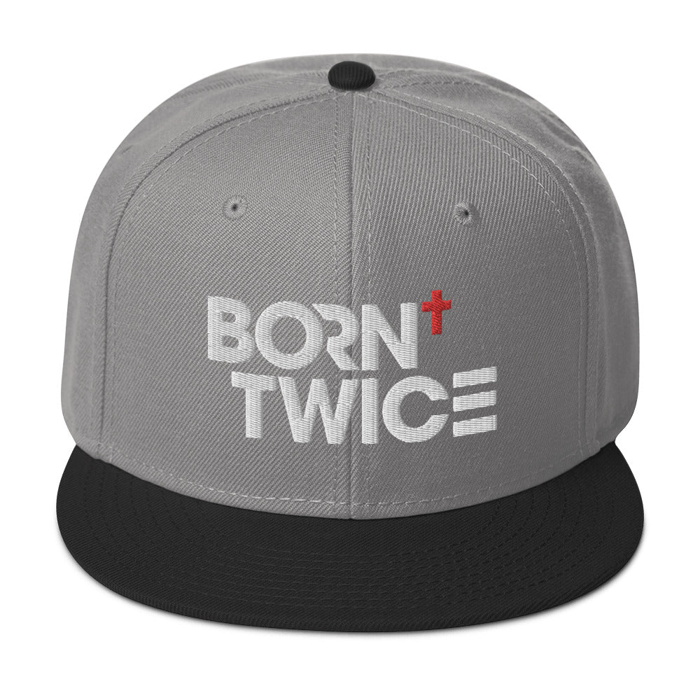 "Born Twice" Descriptive Edition Embroidered Snapback Hat