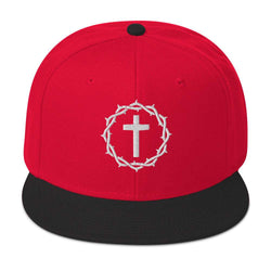 Image of Crown and Cross Embroidered Snapback Hat