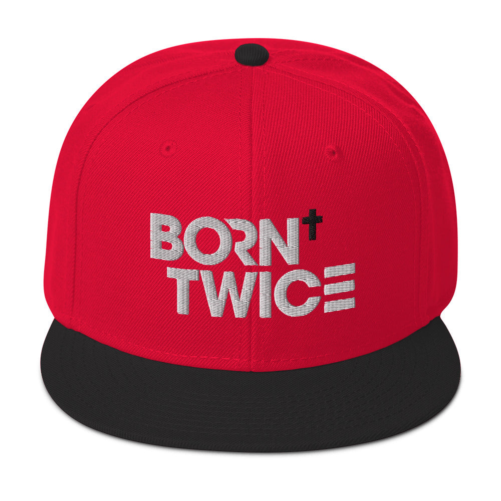 "Born Twice" Descriptive Edition Embroidered Snapback Hat