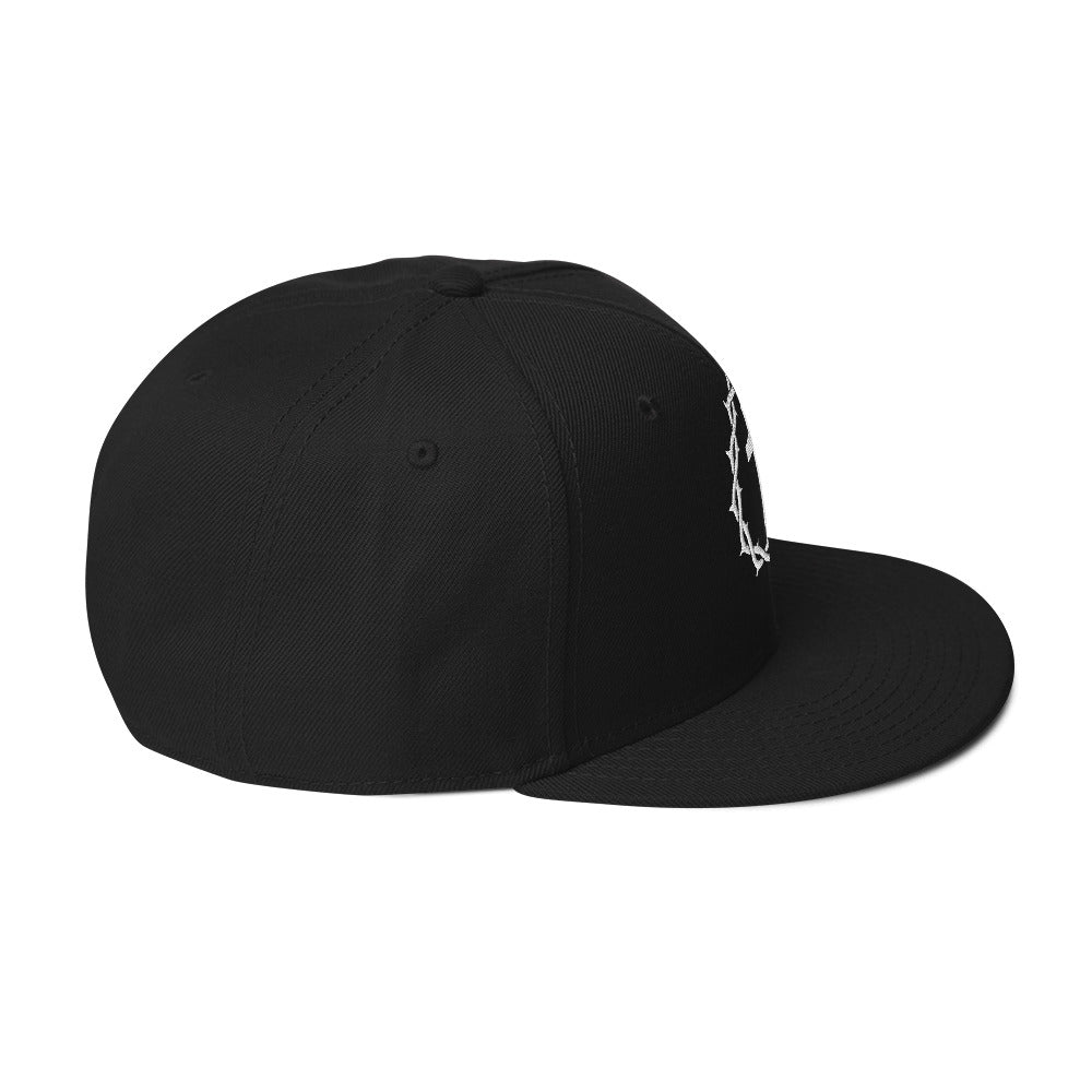 Crown and Cross Embroidered Snapback Hat