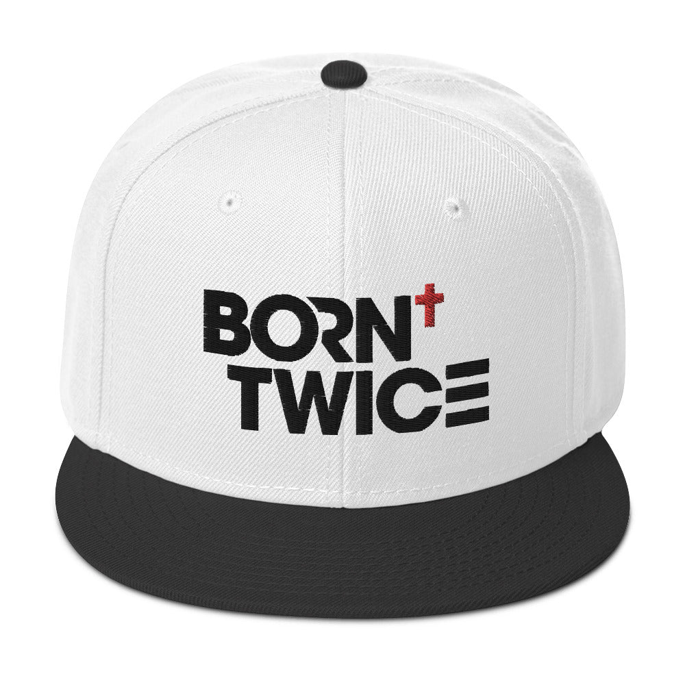 "Born Twice" Descriptive Edition Embroidered Snapback Hat