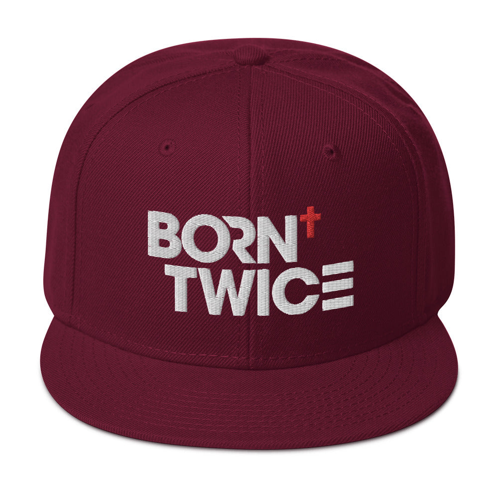 "Born Twice" Descriptive Edition Embroidered Snapback Hat