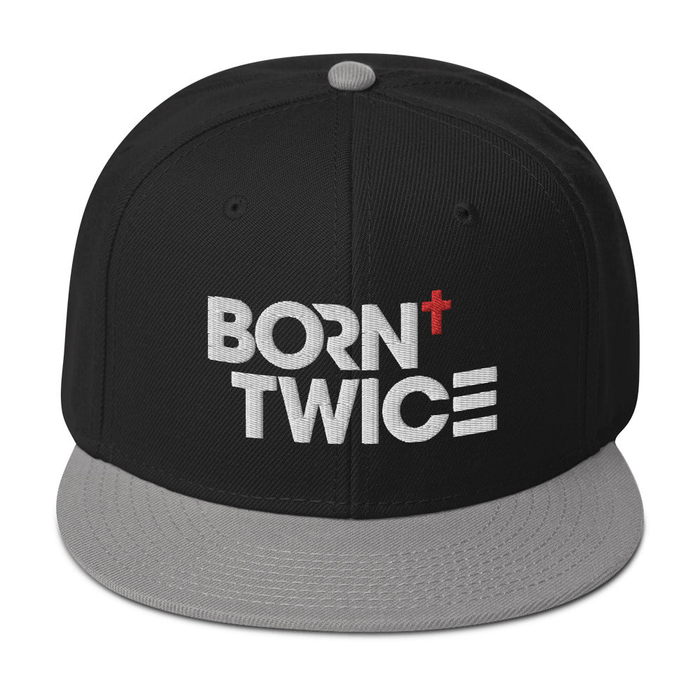 "Born Twice" Descriptive Edition Embroidered Snapback Hat