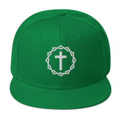 Image of Crown and Cross Embroidered Snapback Hat