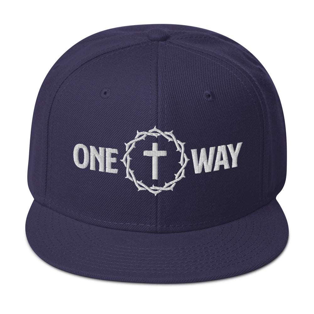 One Way Embroidered Snapback Hat