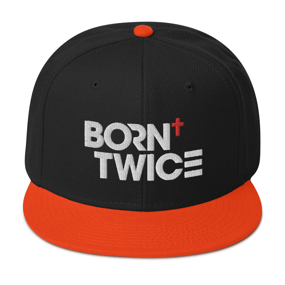 "Born Twice" Descriptive Edition Embroidered Snapback Hat