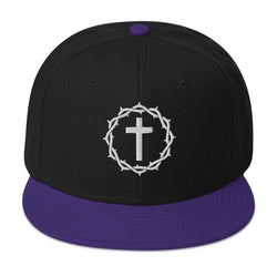 Image of Crown and Cross Embroidered Snapback Hat