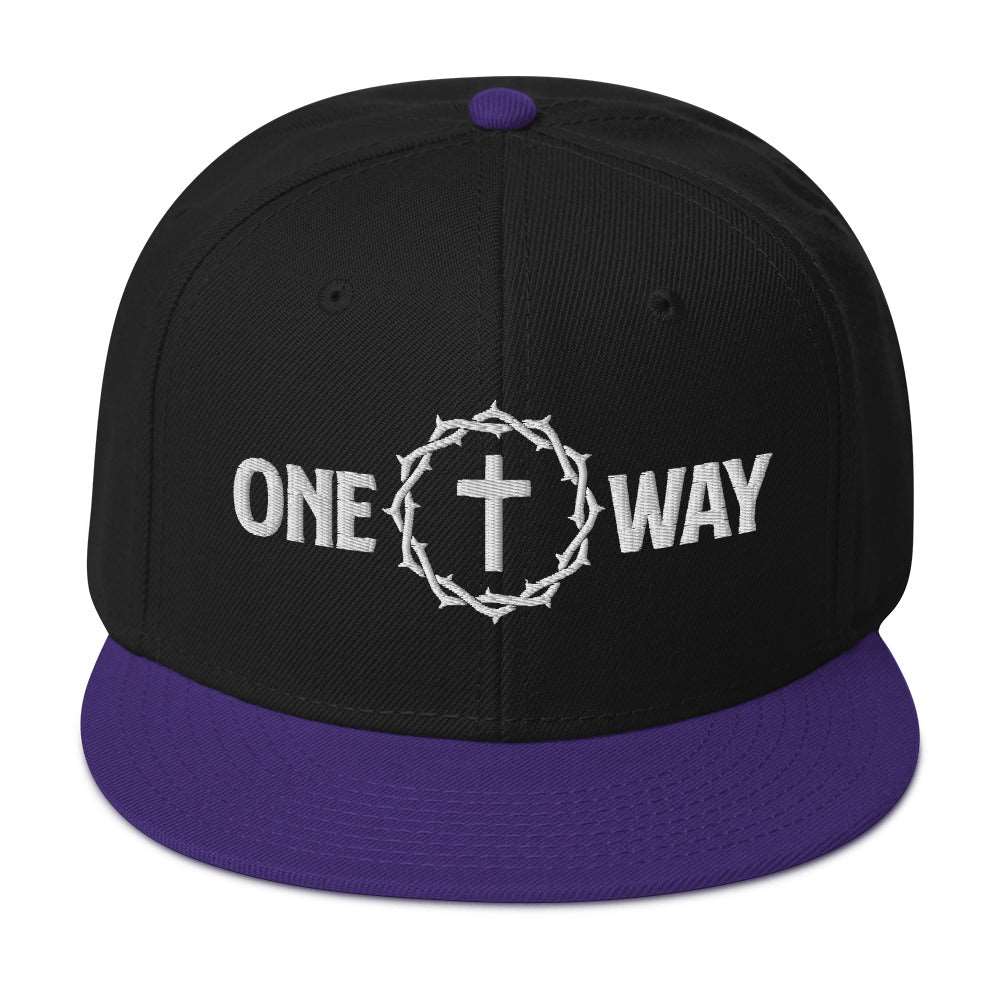 One Way Embroidered Snapback Hat