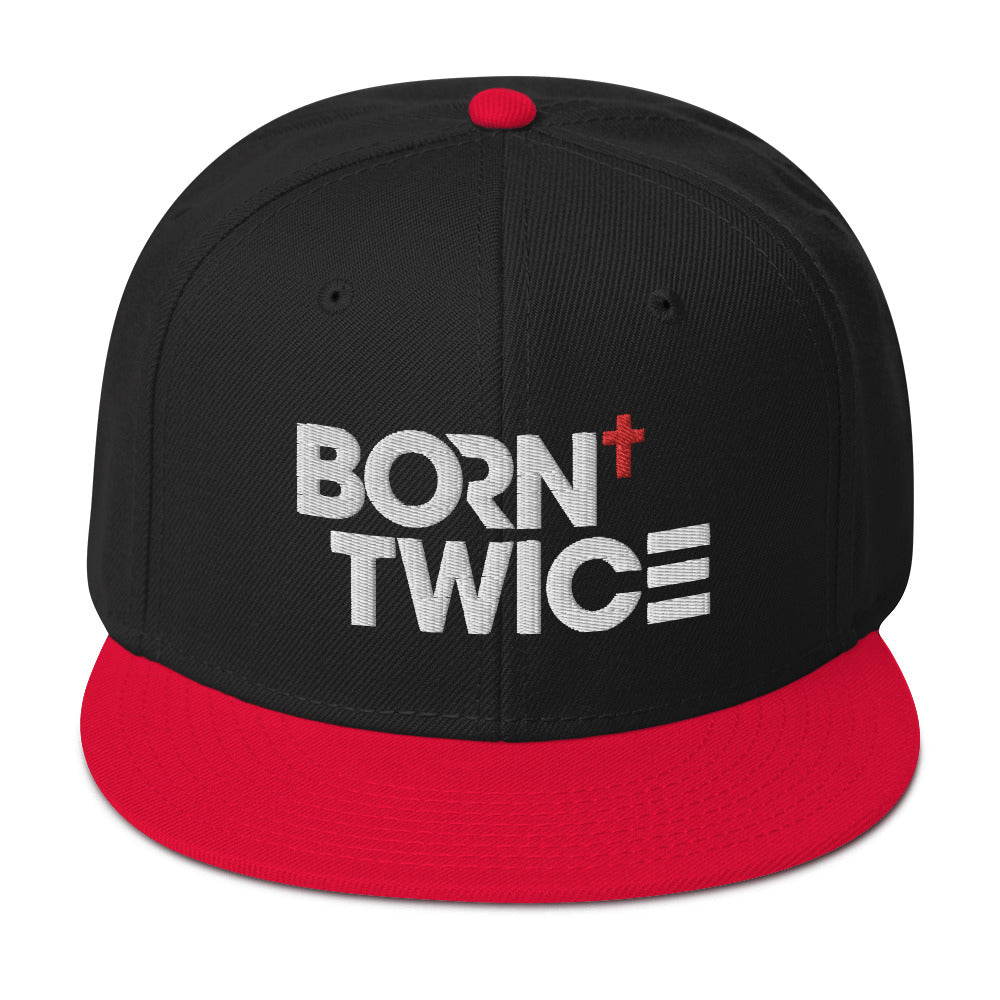 "Born Twice" Descriptive Edition Embroidered Snapback Hat