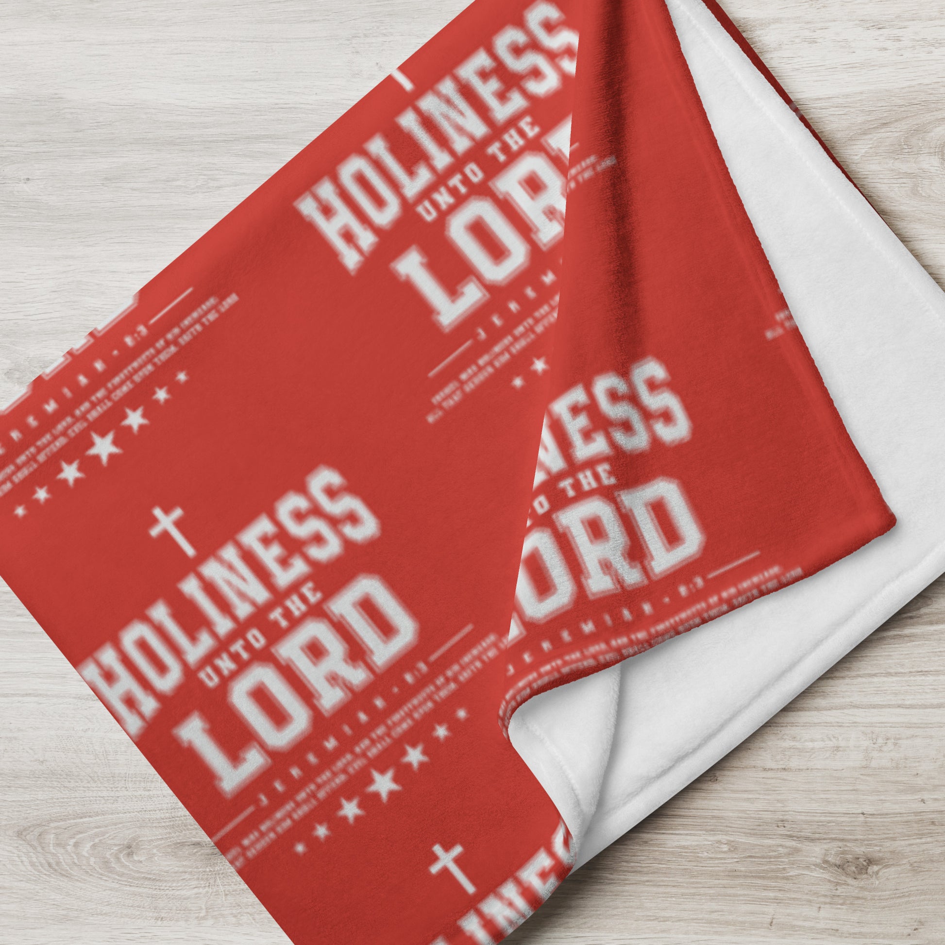 "Holiness Unto the Lord" Red Throw Blanket