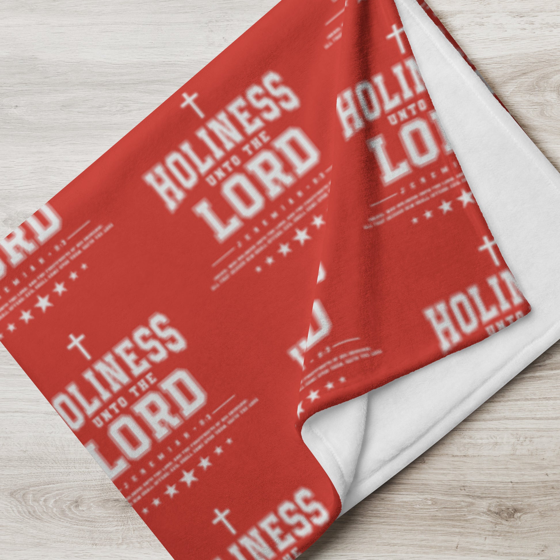 "Holiness Unto the Lord" Red Throw Blanket