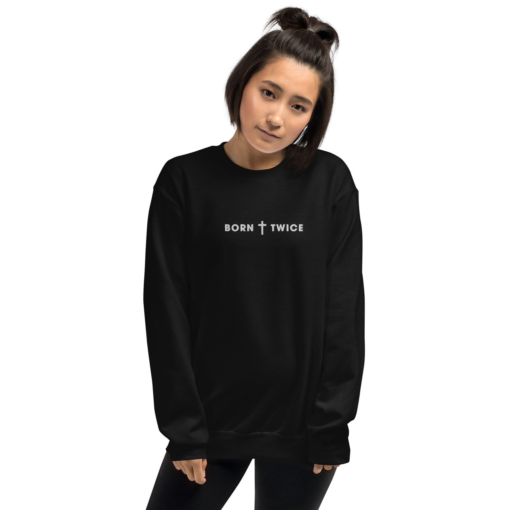 Born Twice Embroidered Sweatshirt