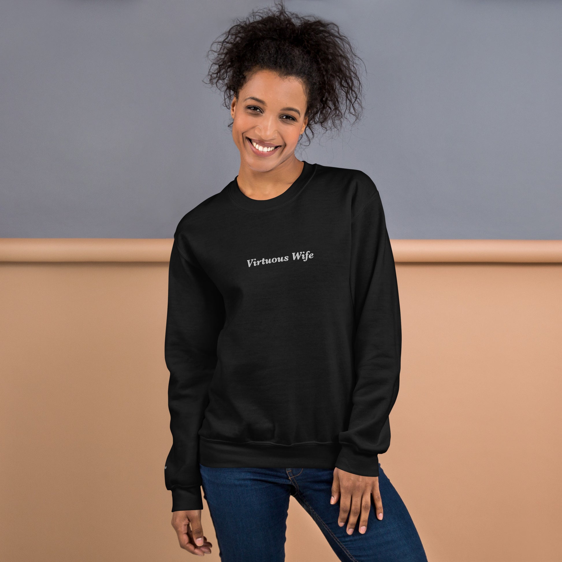 "Virtuous Wife" Embroidered Sweatshirt