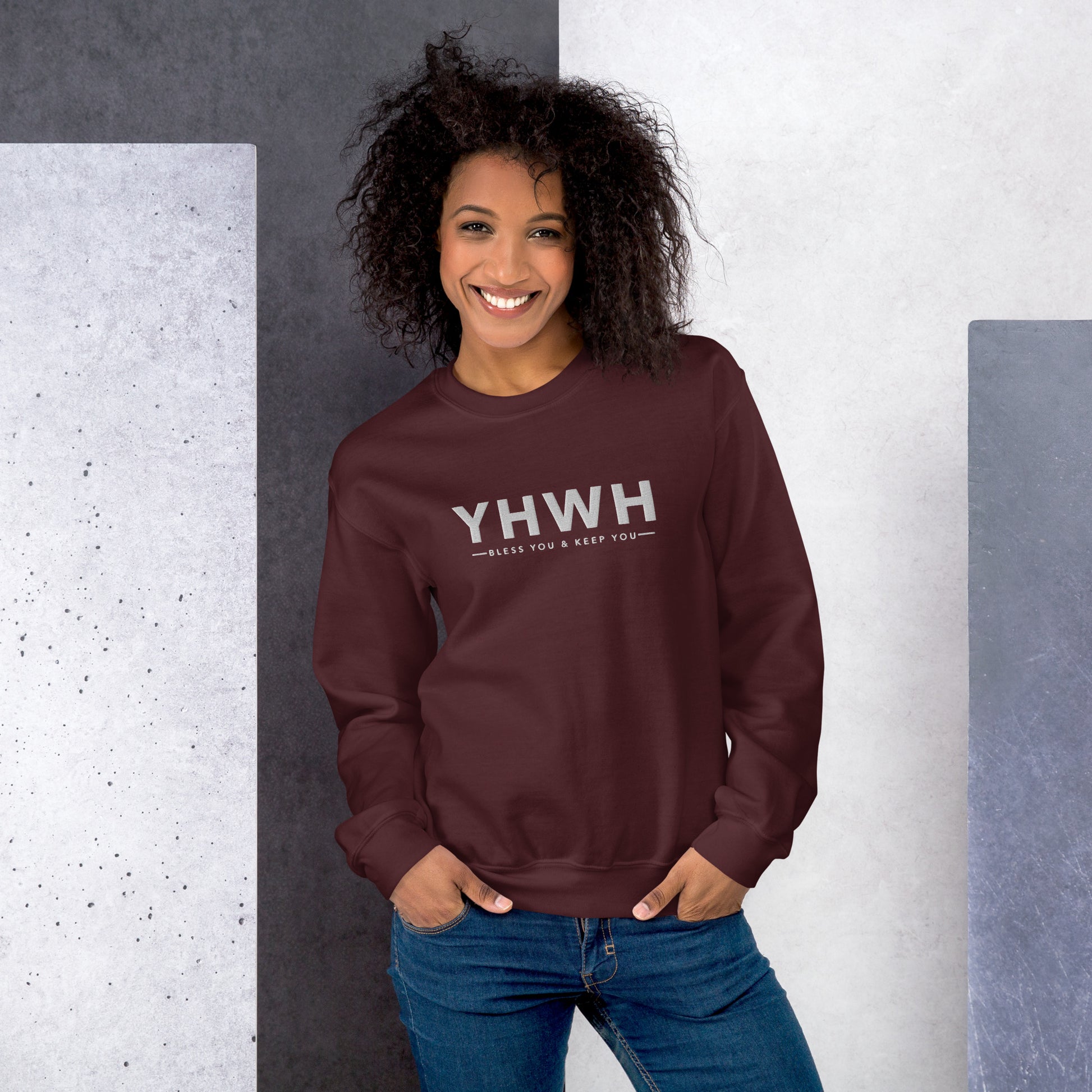 YHWH "Bless you and Keep" Embroidered Sweatshirt