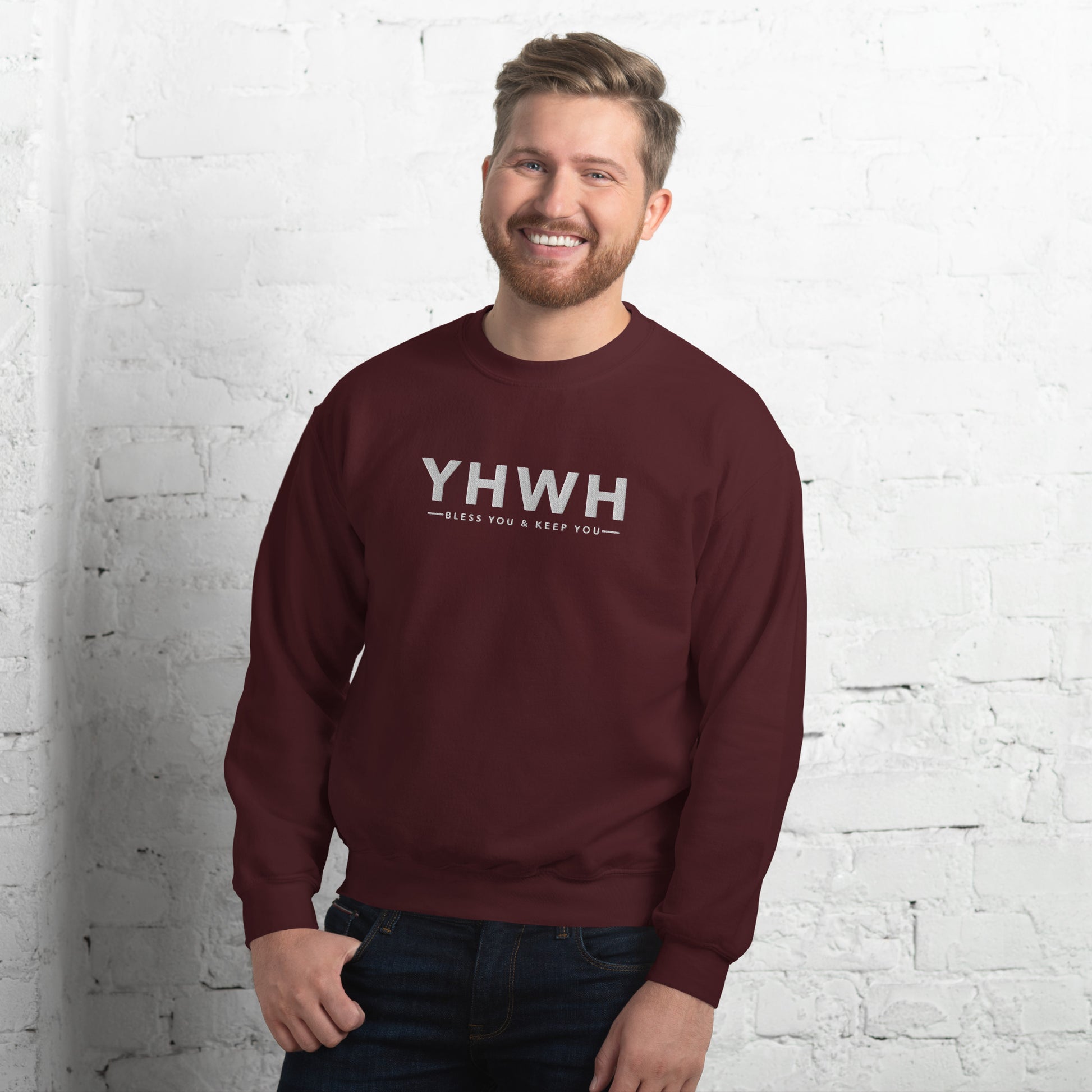 YHWH "Bless you and Keep" Embroidered Sweatshirt