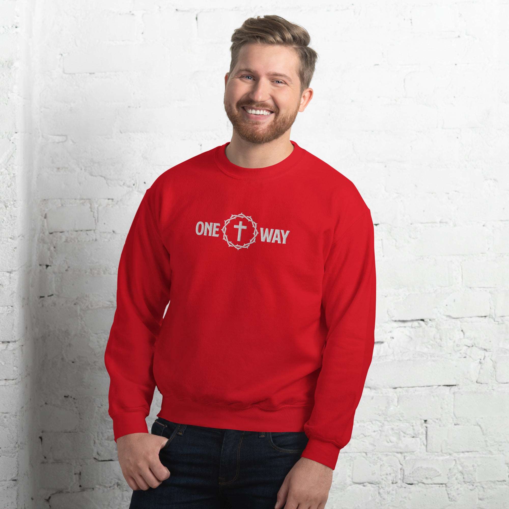 One Way Embroidered Sweatshirt