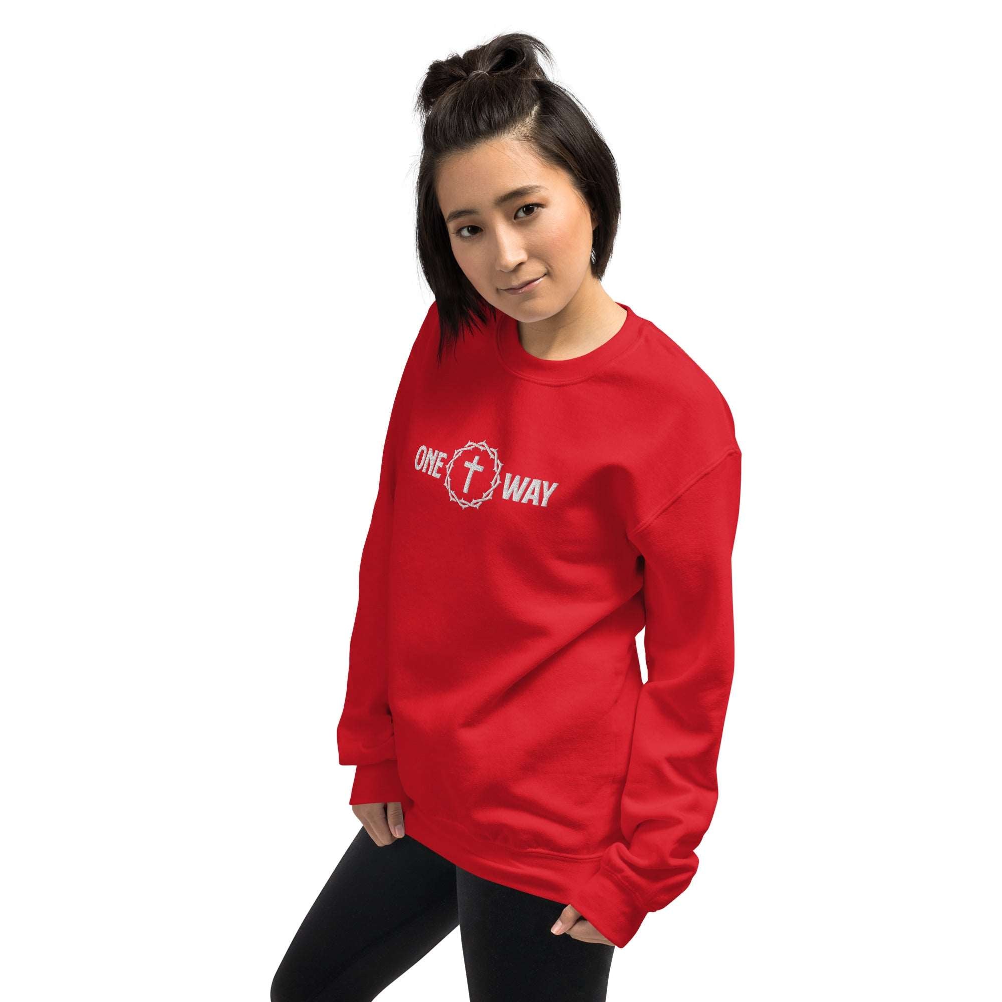 One Way Embroidered Sweatshirt