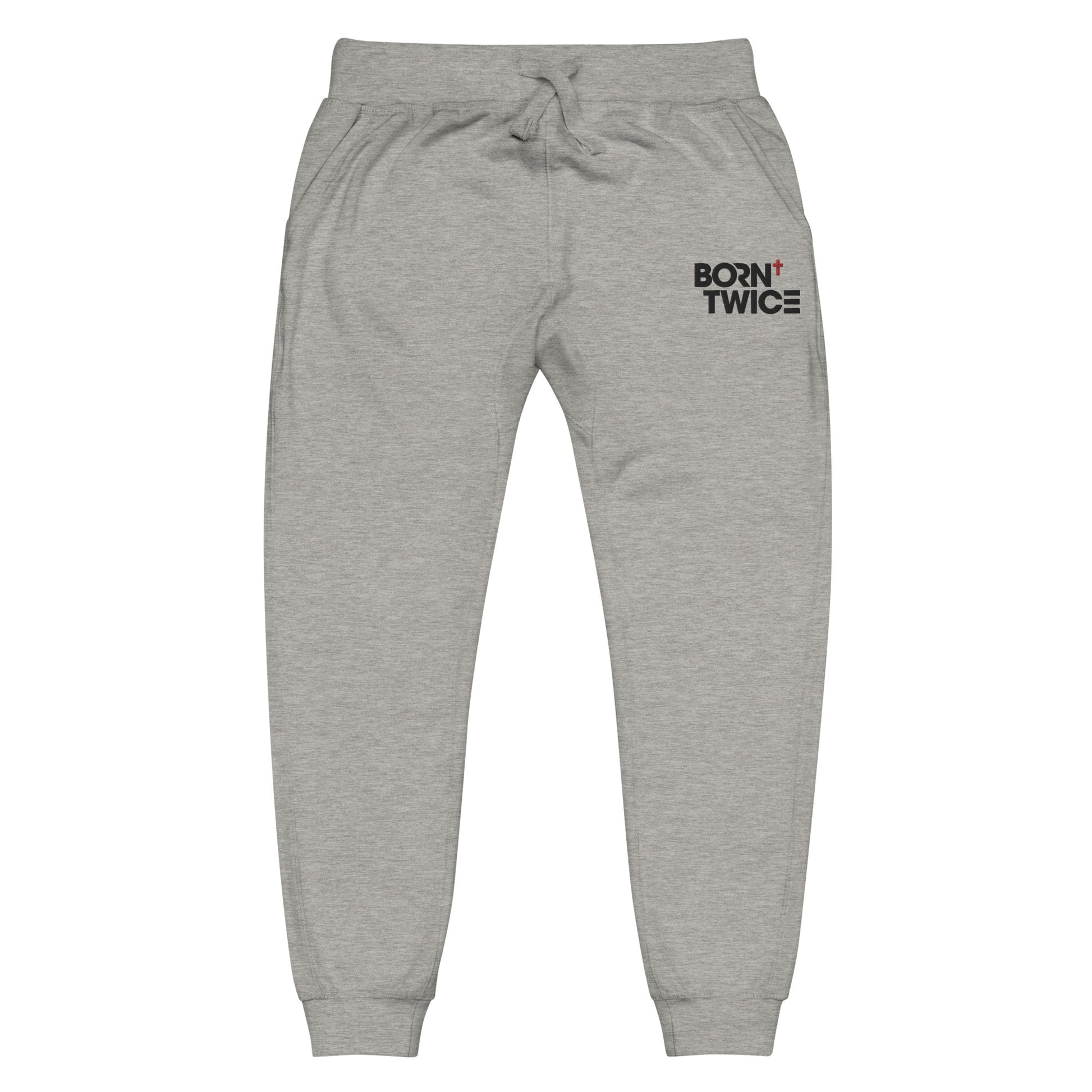 Born Twice "Descriptive Edition" Embroidered Unisex Fleece Sweatpants