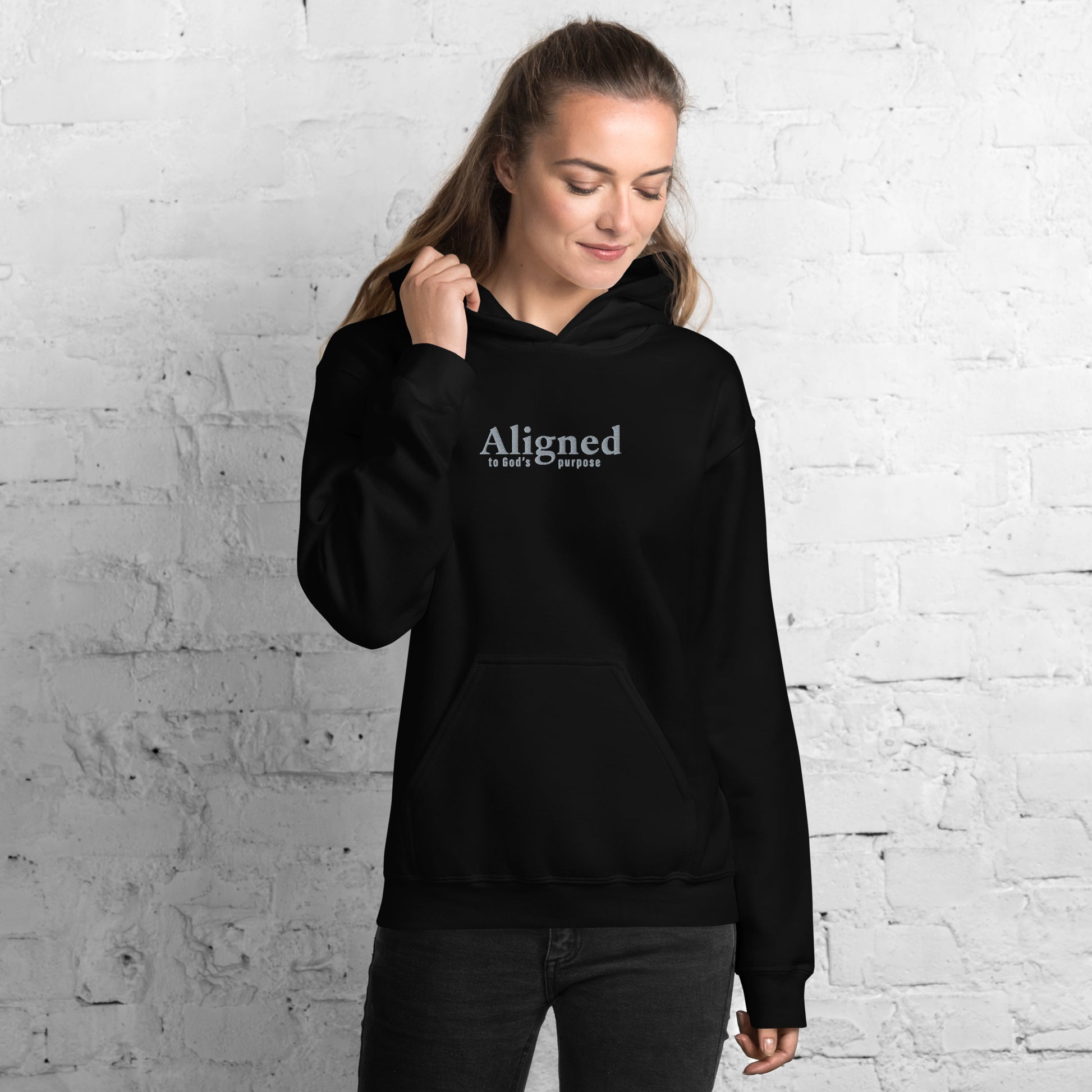 Aligned (to God's Purpose) Embroidered Hoodie