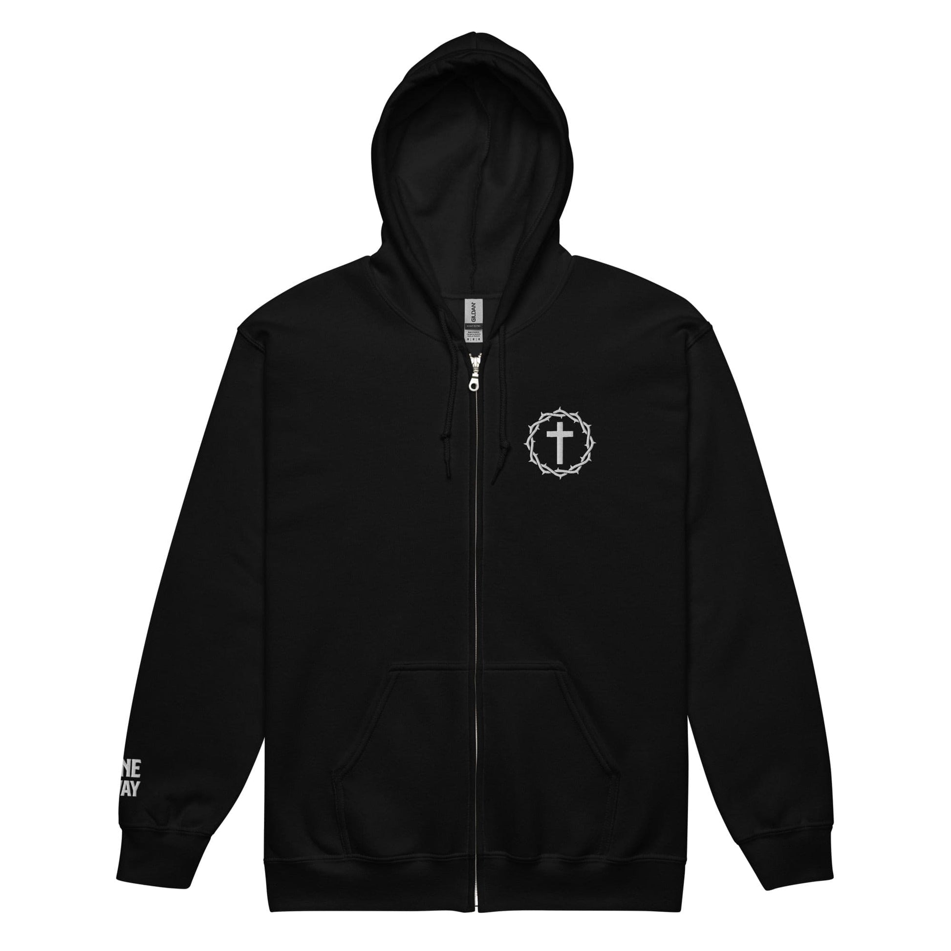 "One Way" Embroidered Zip Hoodie