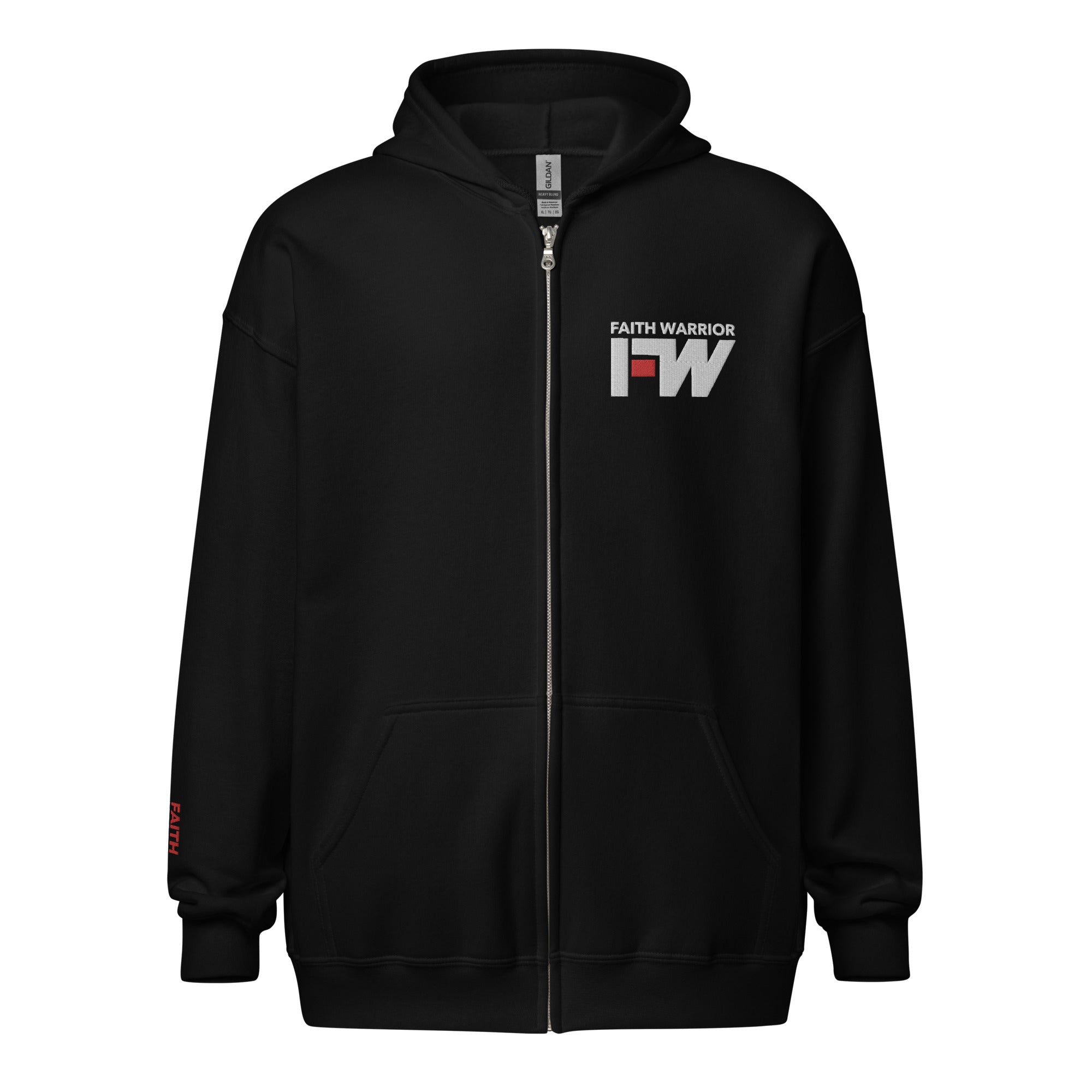 Faith Warrior Embroidered Zip Hoodie