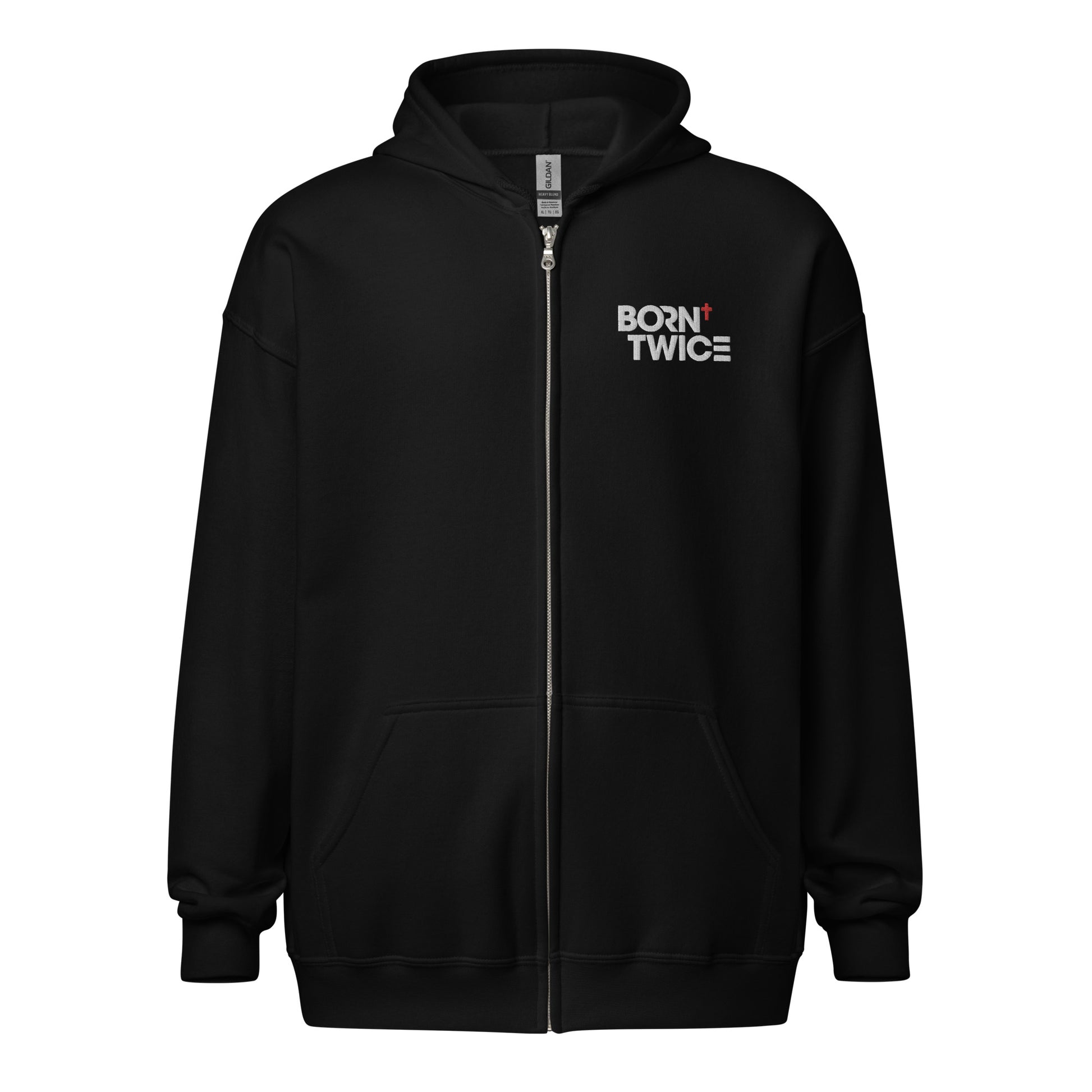 Born Twice "Descriptive Edition" Embroidered Zip Hoodie