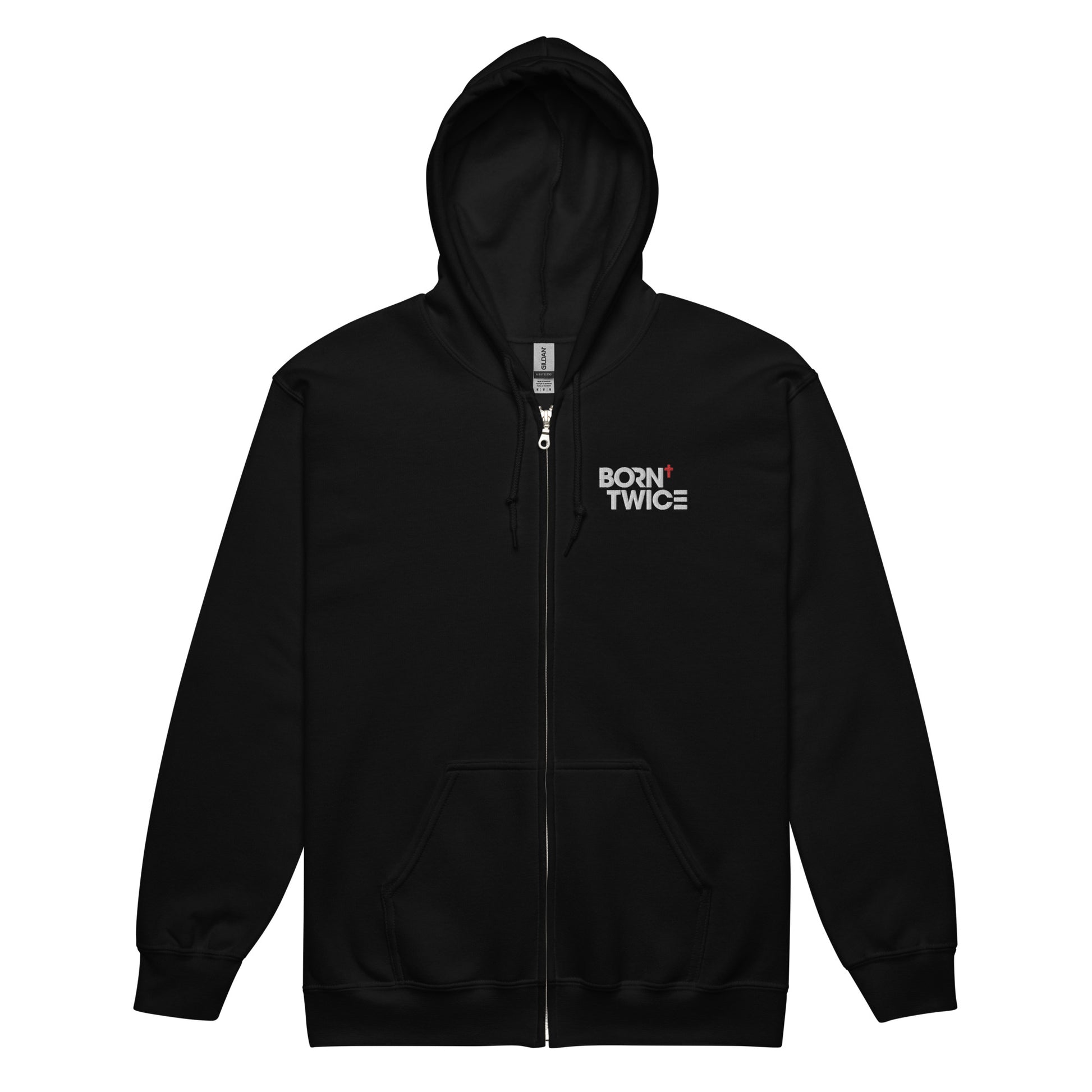 Born Twice "Descriptive Edition" Embroidered Zip Hoodie