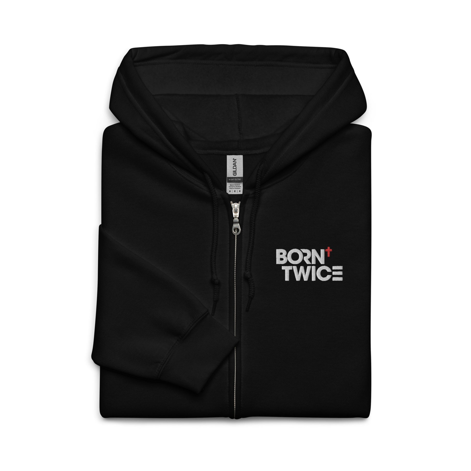 Born Twice "Descriptive Edition" Embroidered Zip Hoodie