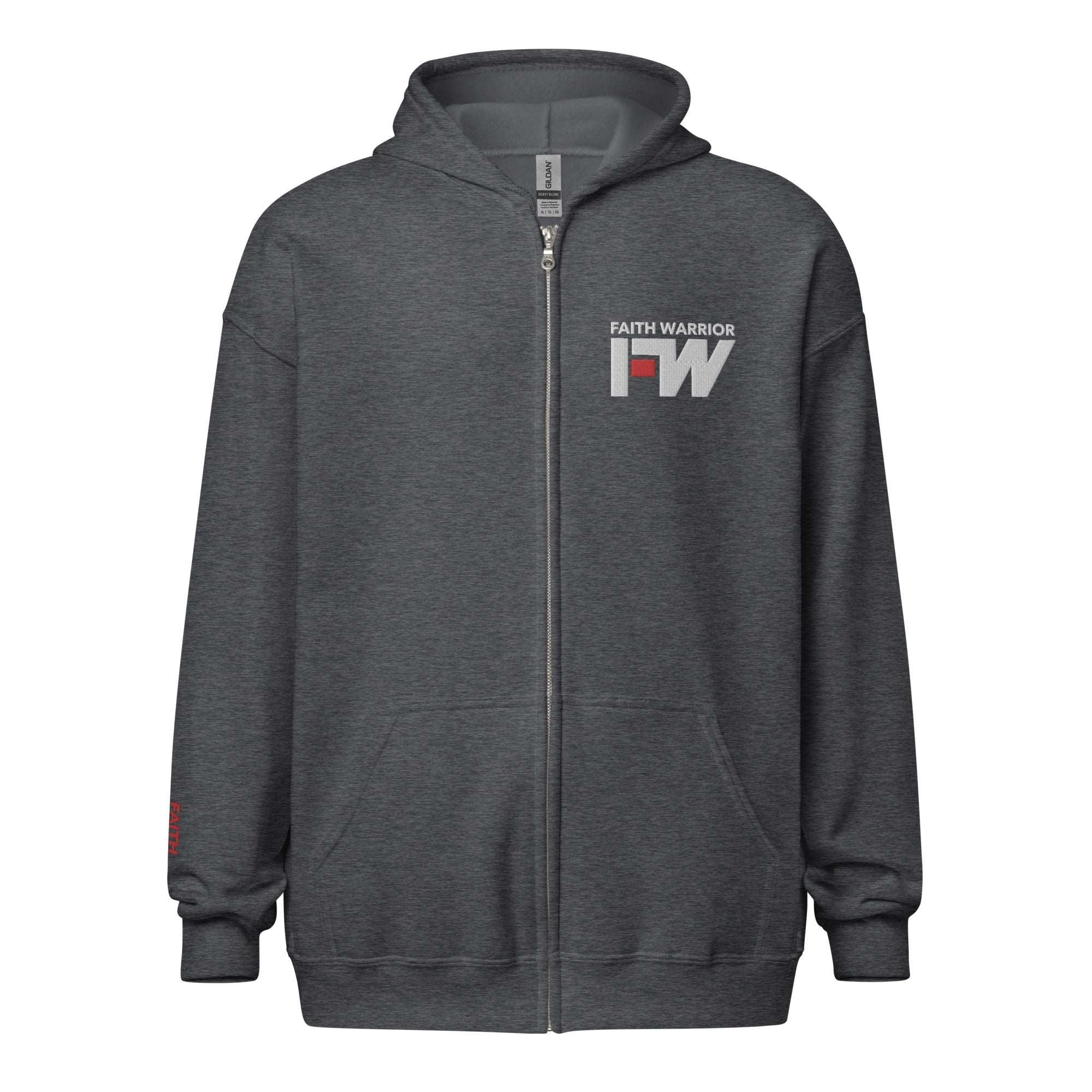 Faith Warrior Embroidered Zip Hoodie