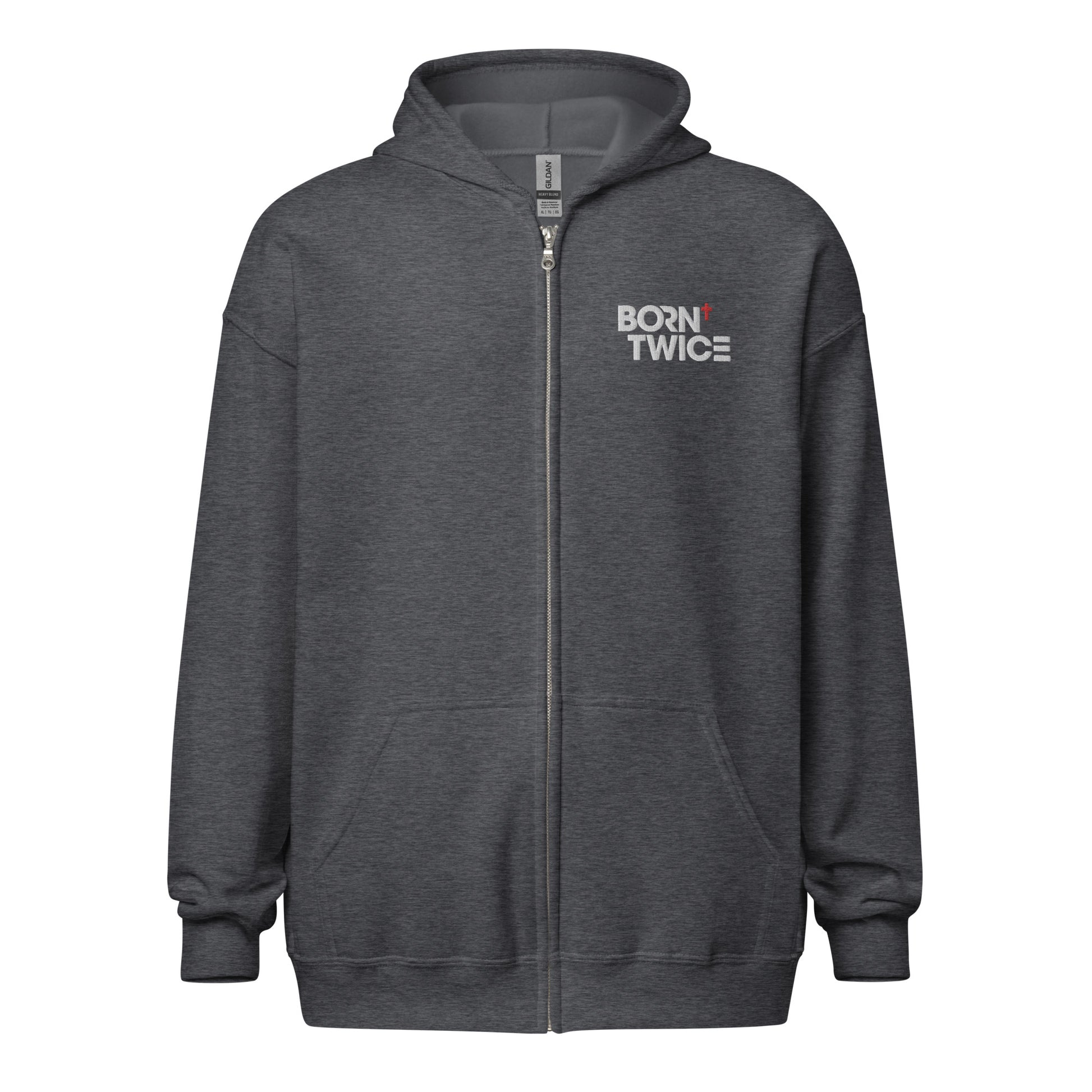 Born Twice "Descriptive Edition" Embroidered Zip Hoodie