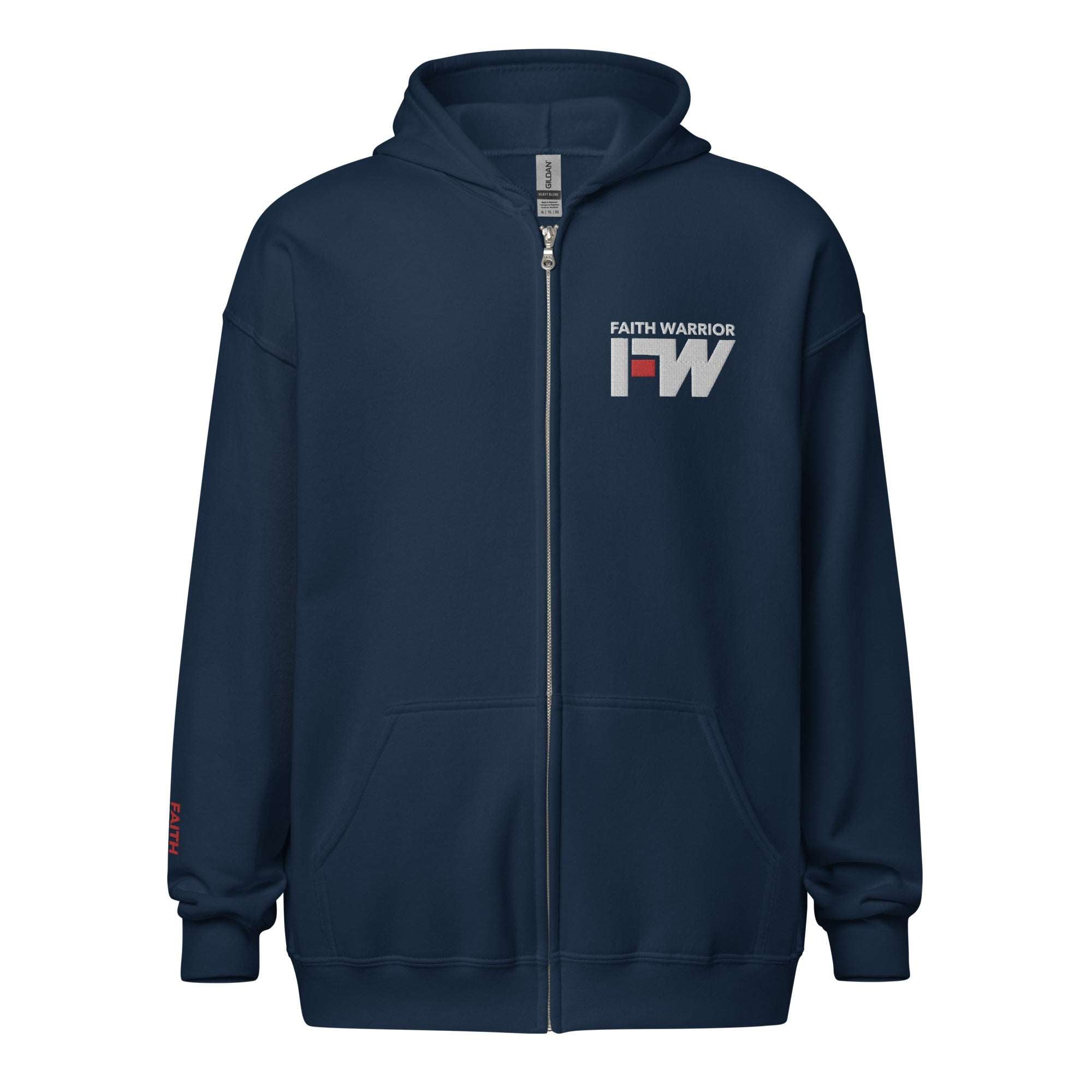 Faith Warrior Embroidered Zip Hoodie