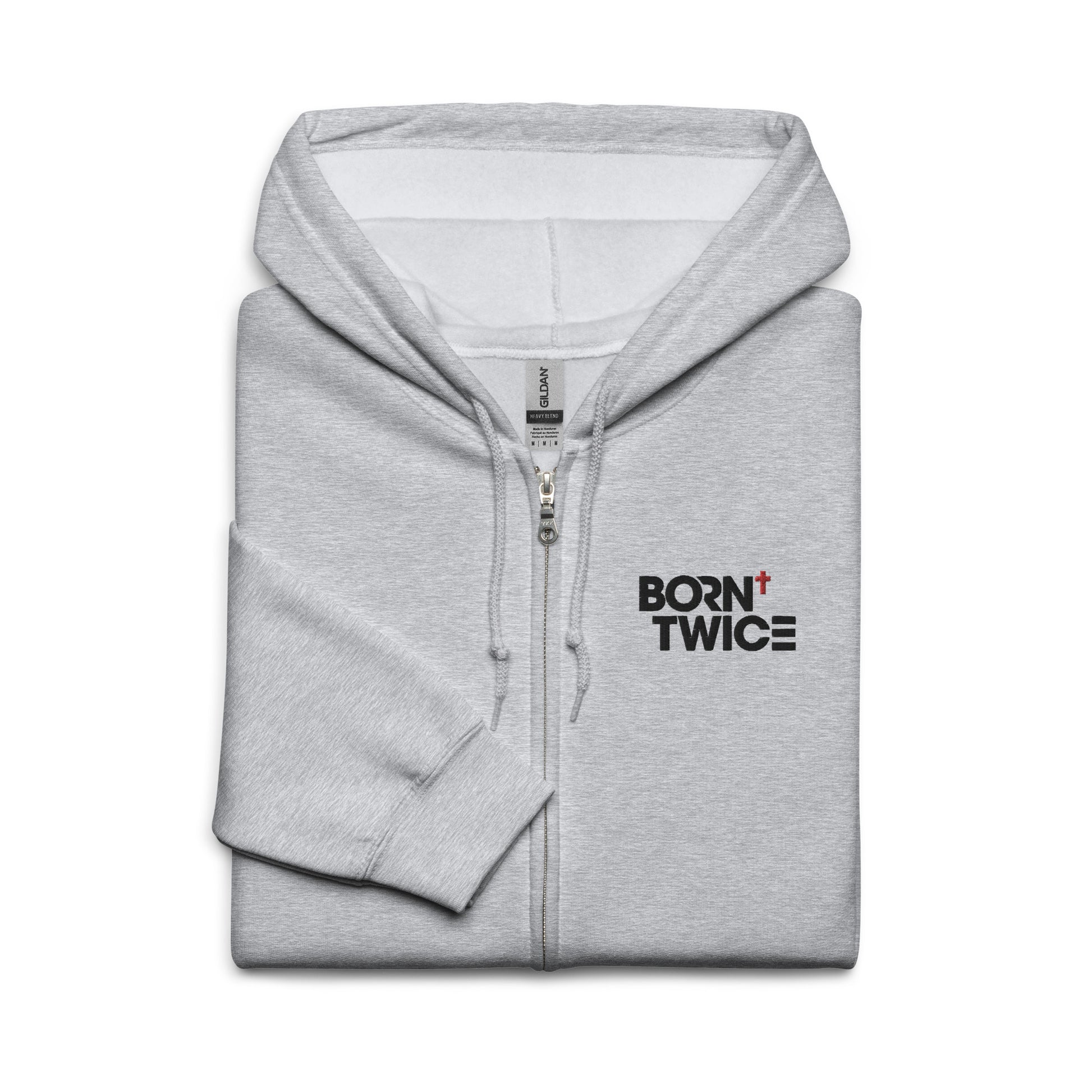 Born Twice "Descriptive Edition" Embroidered Zip Hoodie