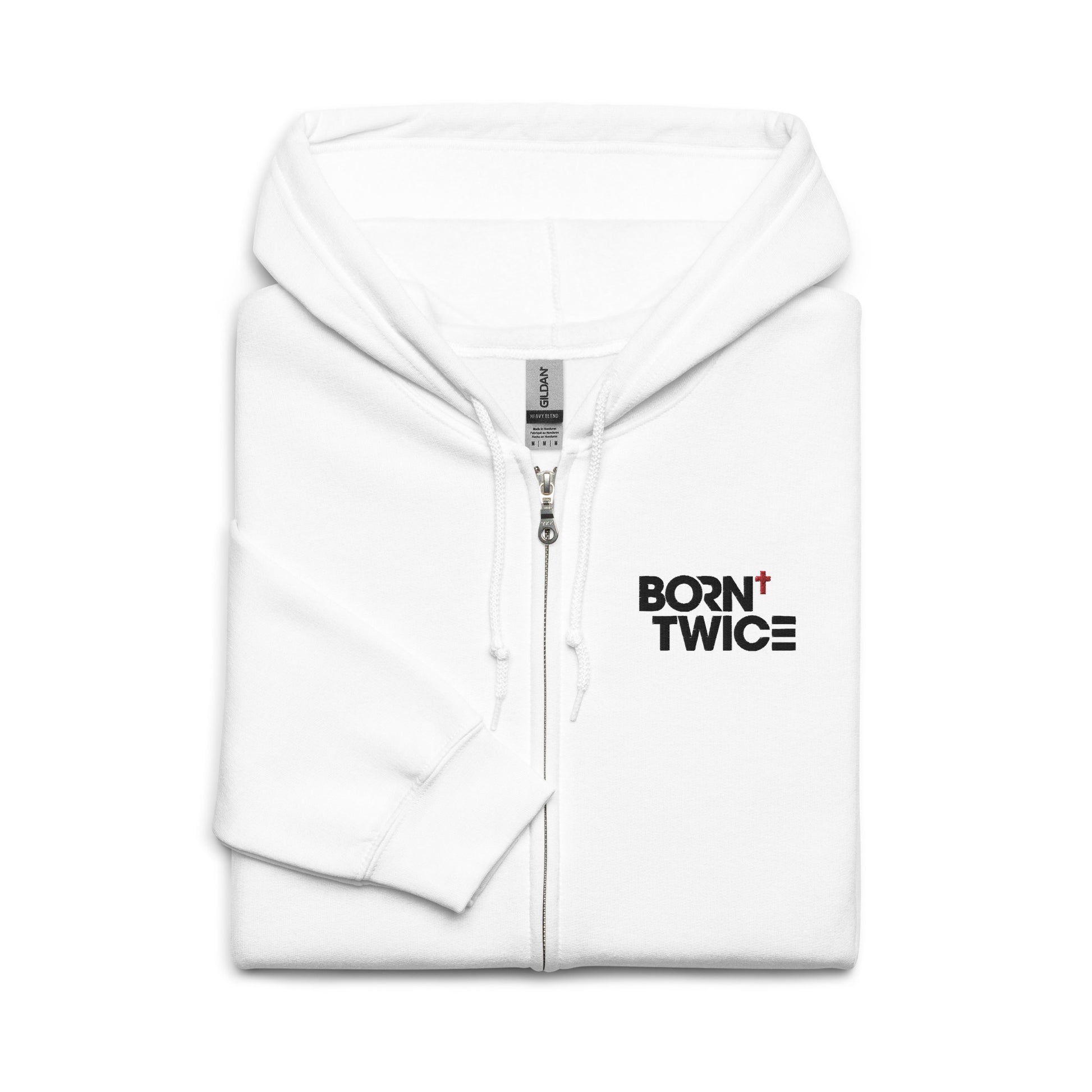 Born Twice "Descriptive Edition" Embroidered Zip Hoodie