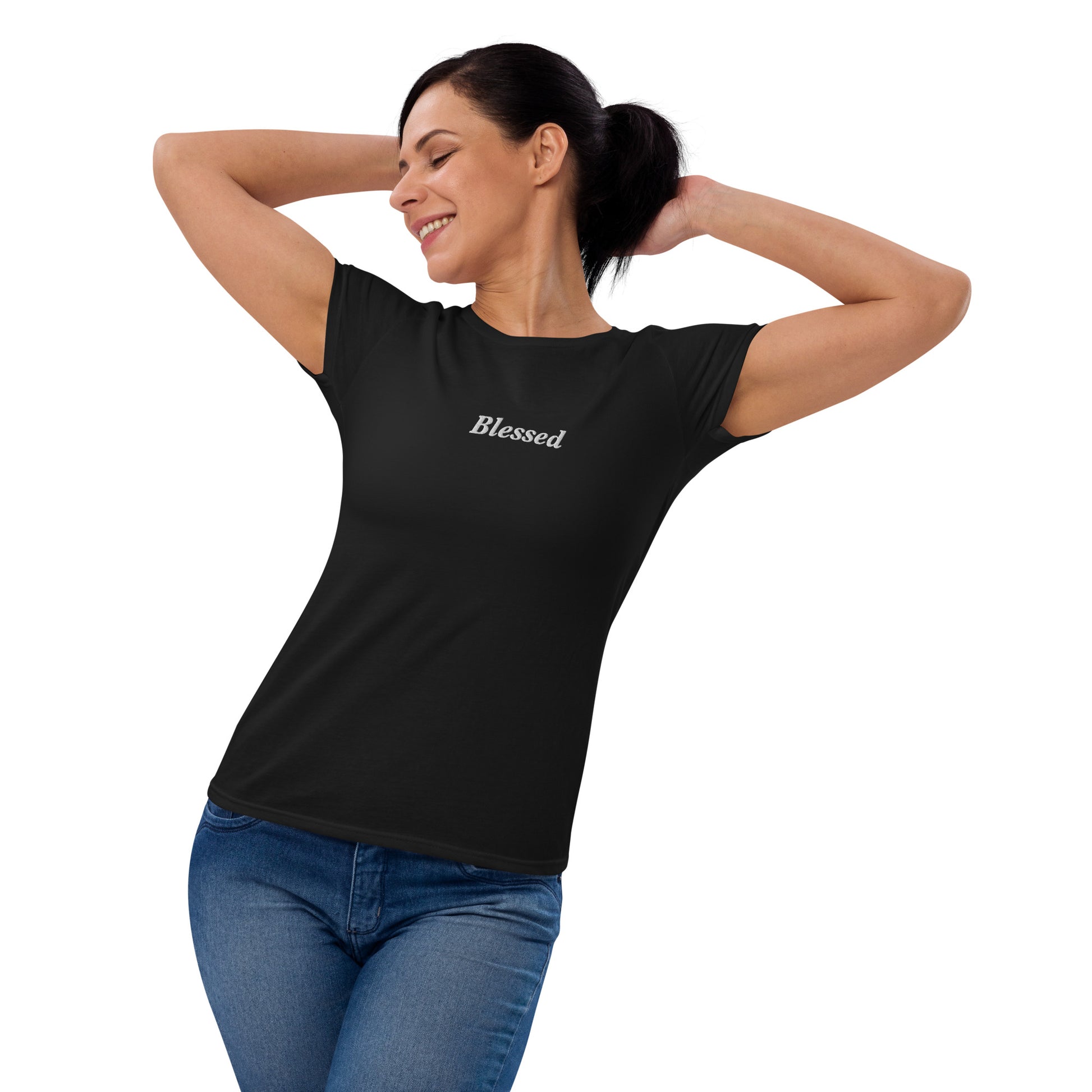 "Blessed" Embroidered Women's Short Sleeve T-shirt