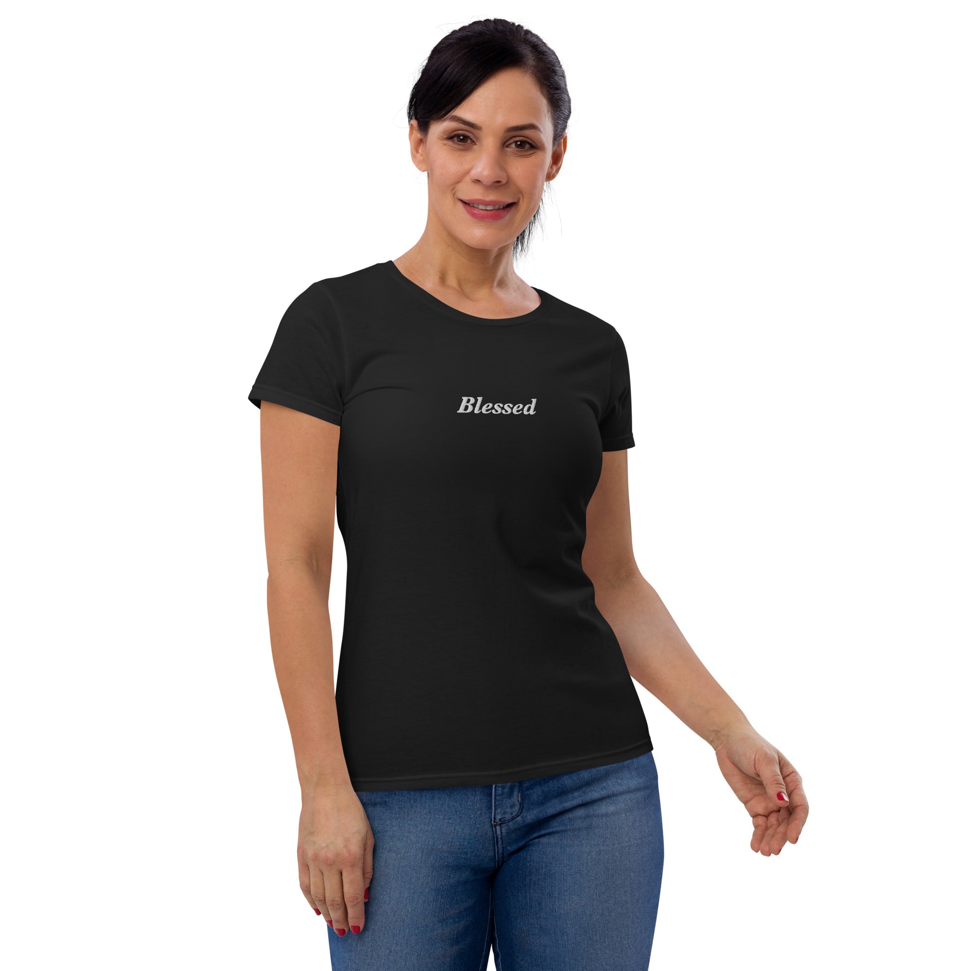 "Blessed" Embroidered Women's Short Sleeve T-shirt